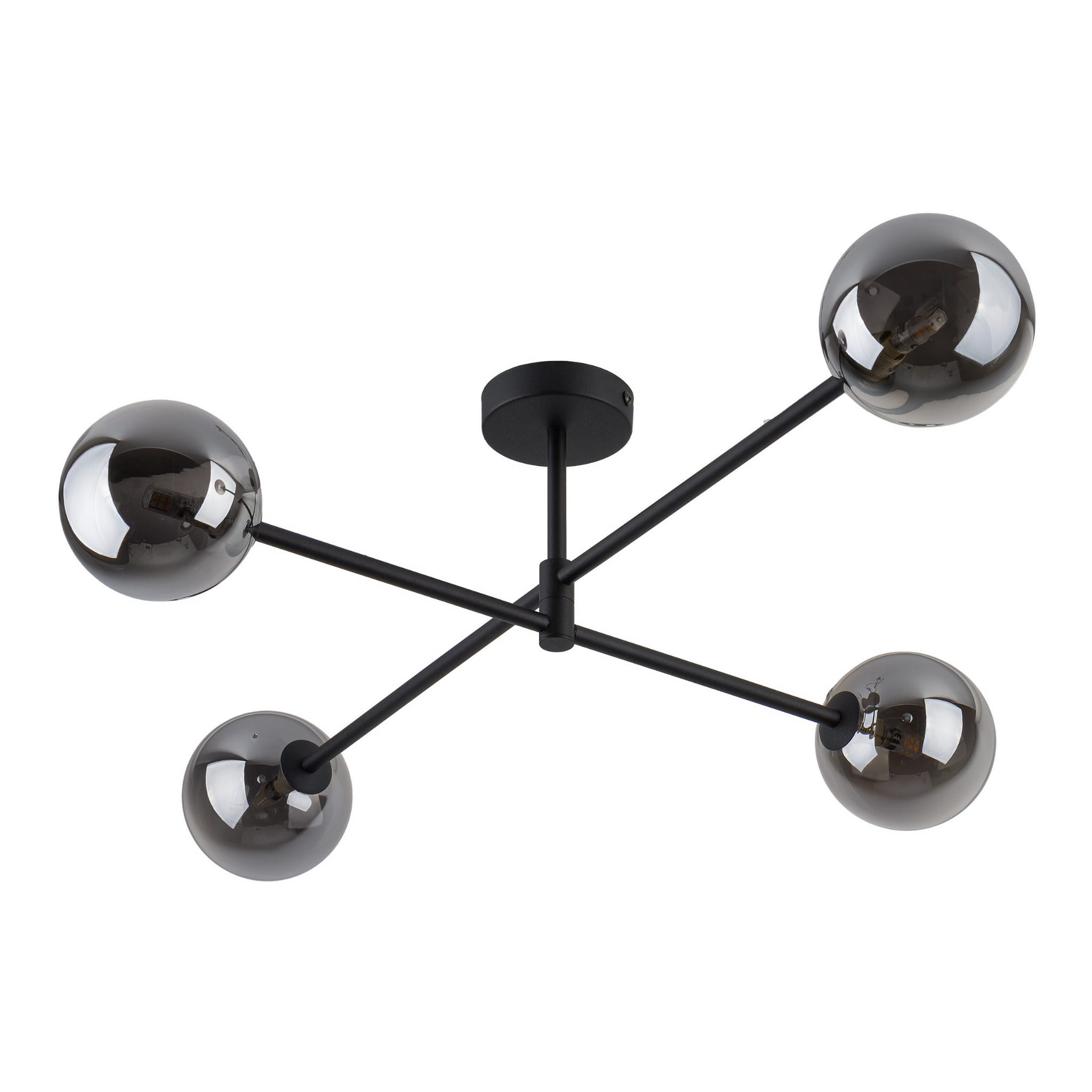 Plafon nowoczesny klasyczny industrialny loft pręty klosz szklany kule czarny grafitowy TK Lighting Sarius 6235 4x6W G9
