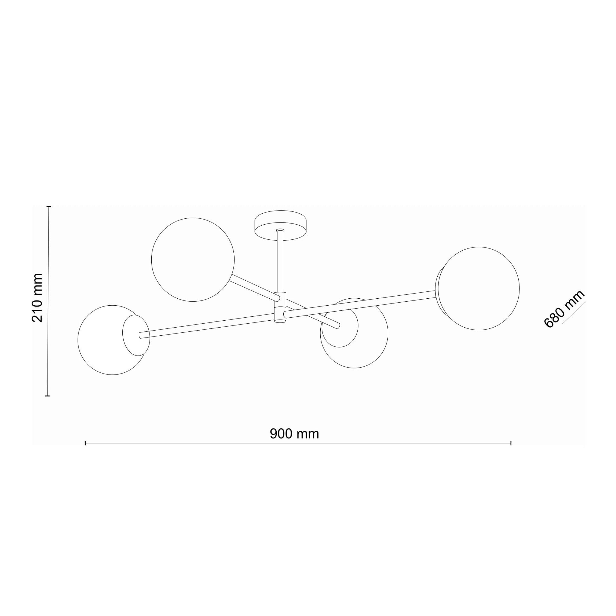 TK Lighting Sarius Gold 4738 plafon lampa sufitowa 4x6W G9 złota biała