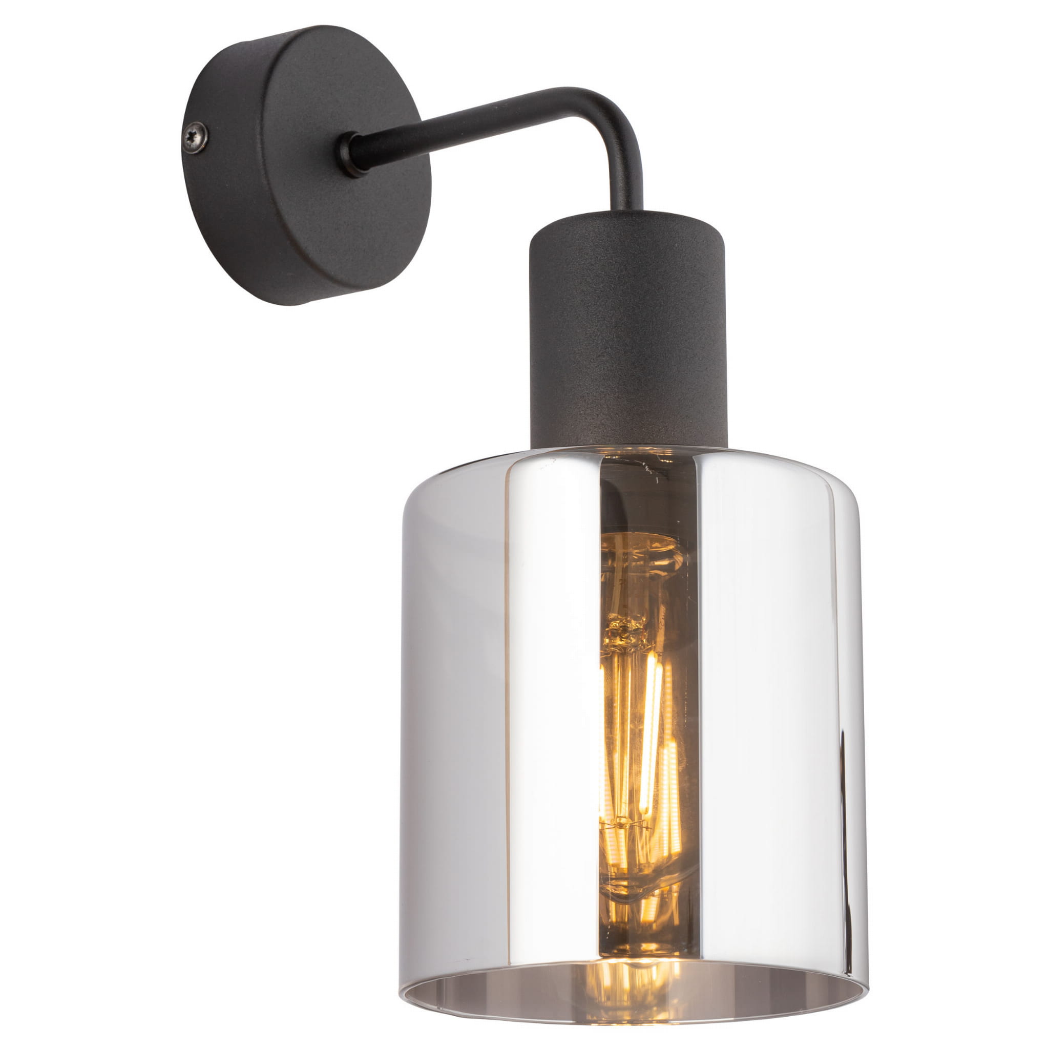 Kinkiet nowoczesny elegancki glamour loft industrialny klosz szklany czarny grafitowy TK Lighting Sierra 6652 1x15W E27