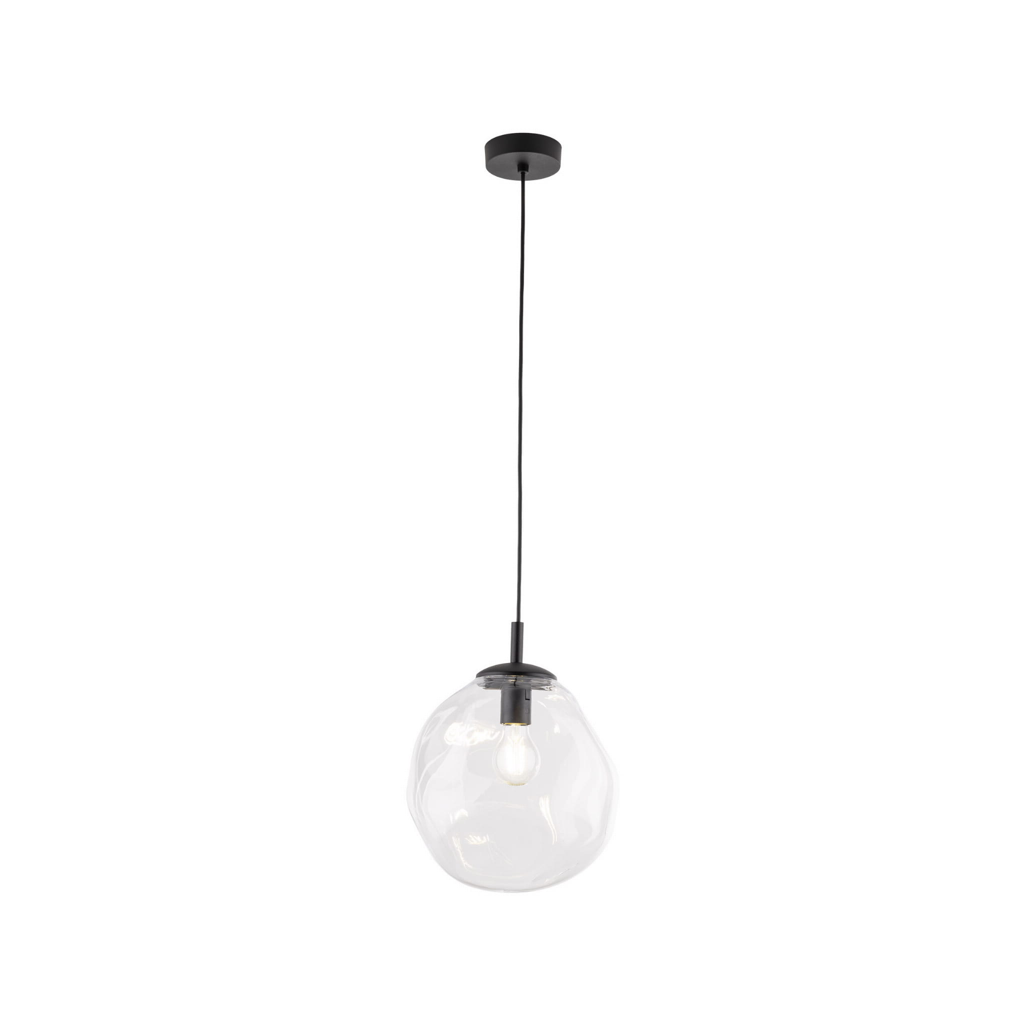 Lampa wisząca nowoczesna elegancka rock melt klosz szklany transparentna czarna TK Lighting Sol 10082 1x15W E27