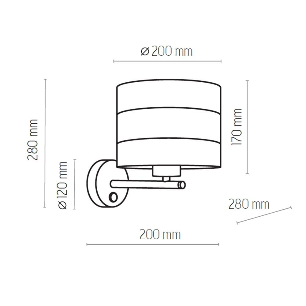 TK Lighting Tago black 3210 kinkiet lampa ścienna 1x15W E27 czarny złoty