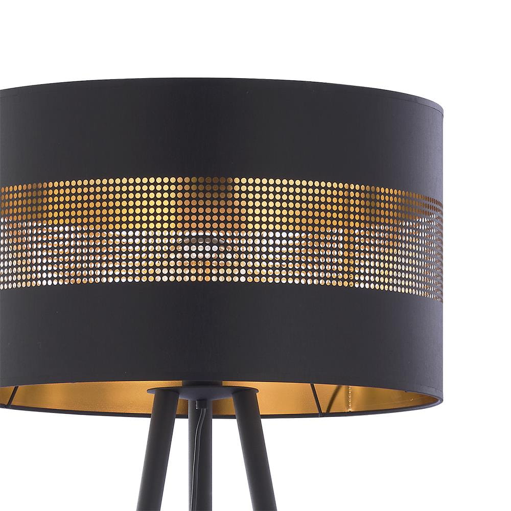 TK Lighting Tago Black 5053 lampa stojąca podłogowa 1x25W E27 czarny złoty