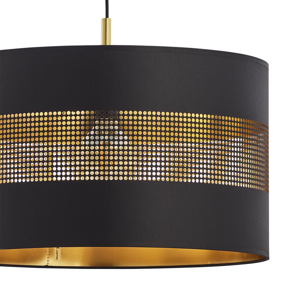 TK Lighting Tago Black 3211 lampa wisząca 1x60W E27 czarna złota