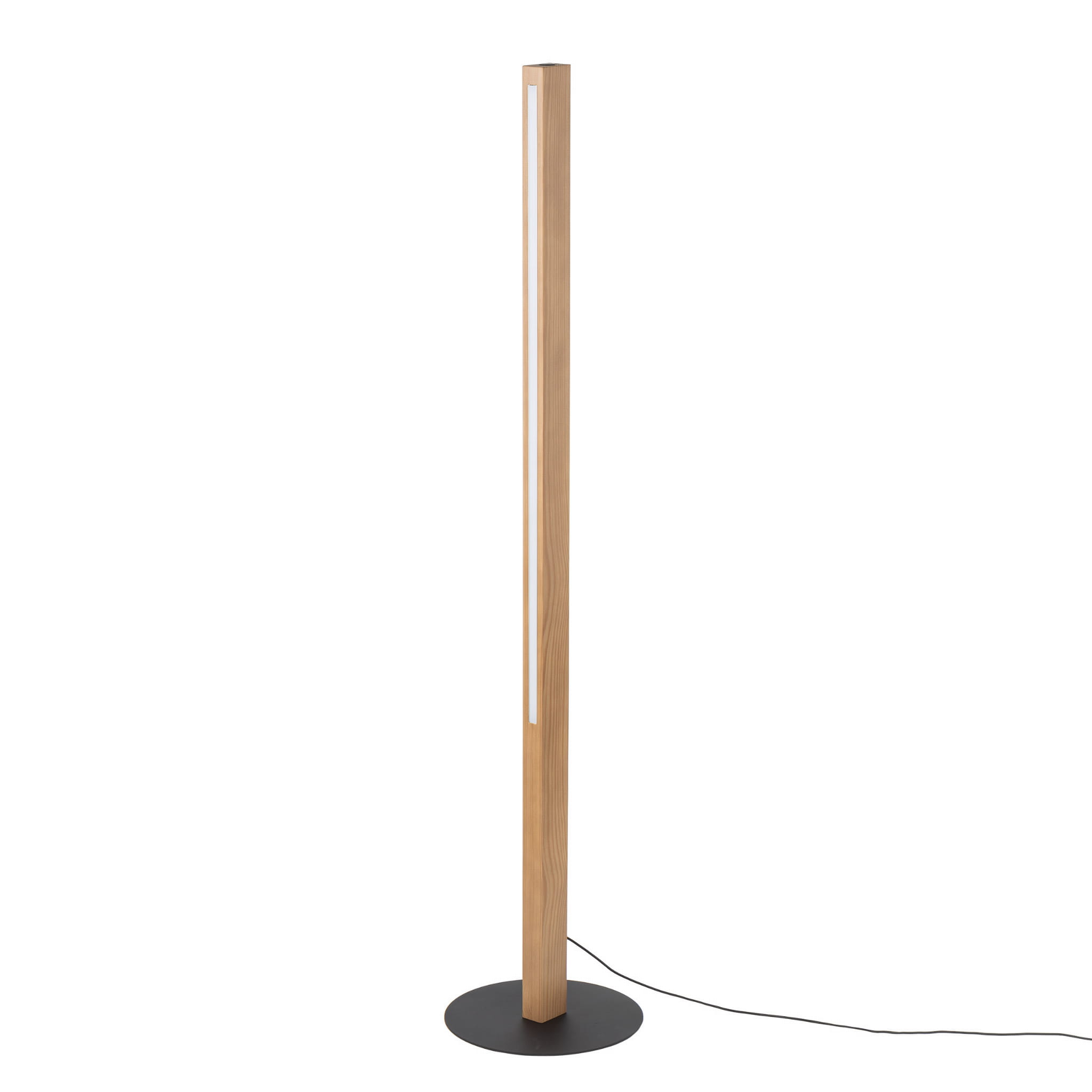 Lampa podłogowa nowoczesna skandynawska boho loft słupek drewniany sosna czarna TK Lighting Teo 1391 1x36W LED 3000K