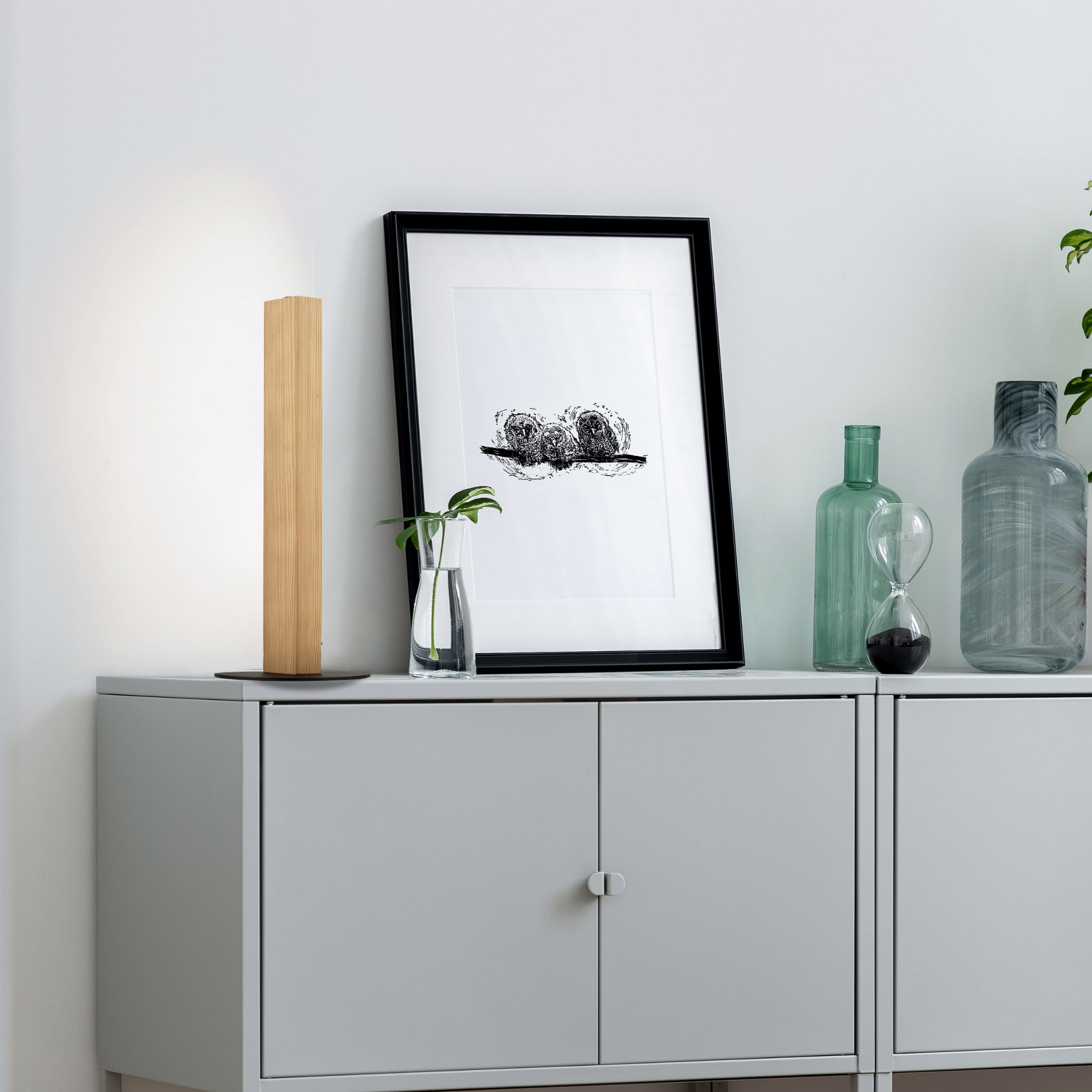 Lampka nowoczesna loft boho skandynawska słupek belka drewniana czarna TK Lighting Teo 1412 1x6W LED 3000K 906 lm