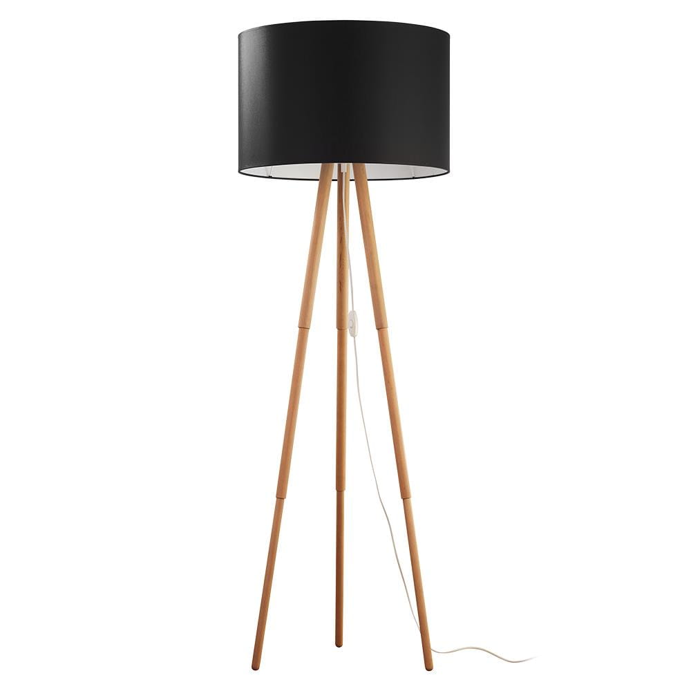 TK LIGHTING TOKYO LAMPA PODŁOGOWA 1-PUNKTOWA tuba sosna czarny 5286 E27 1X15W