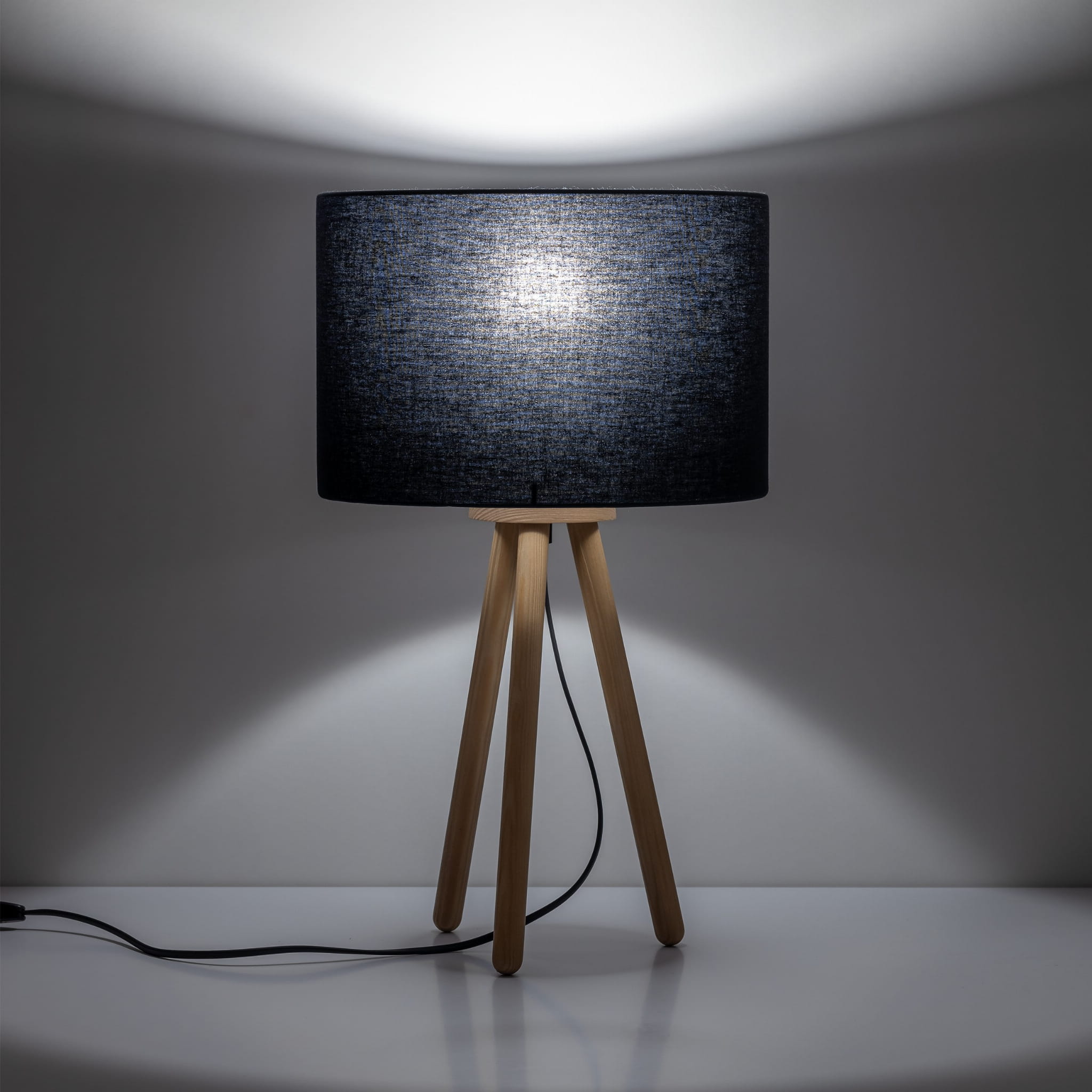 TK LIGHTING TOKYO LAMPA nocna 1-PUNKTOWA tuba sosna czarny 5293 E27 1X15W