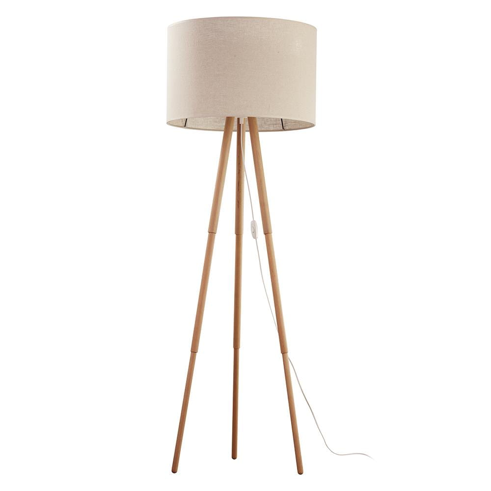 TK LIGHTING TOKYO LAMPA podłogowa 1-PUNKTOWA tuba sosna len 5284 E27 1X15W