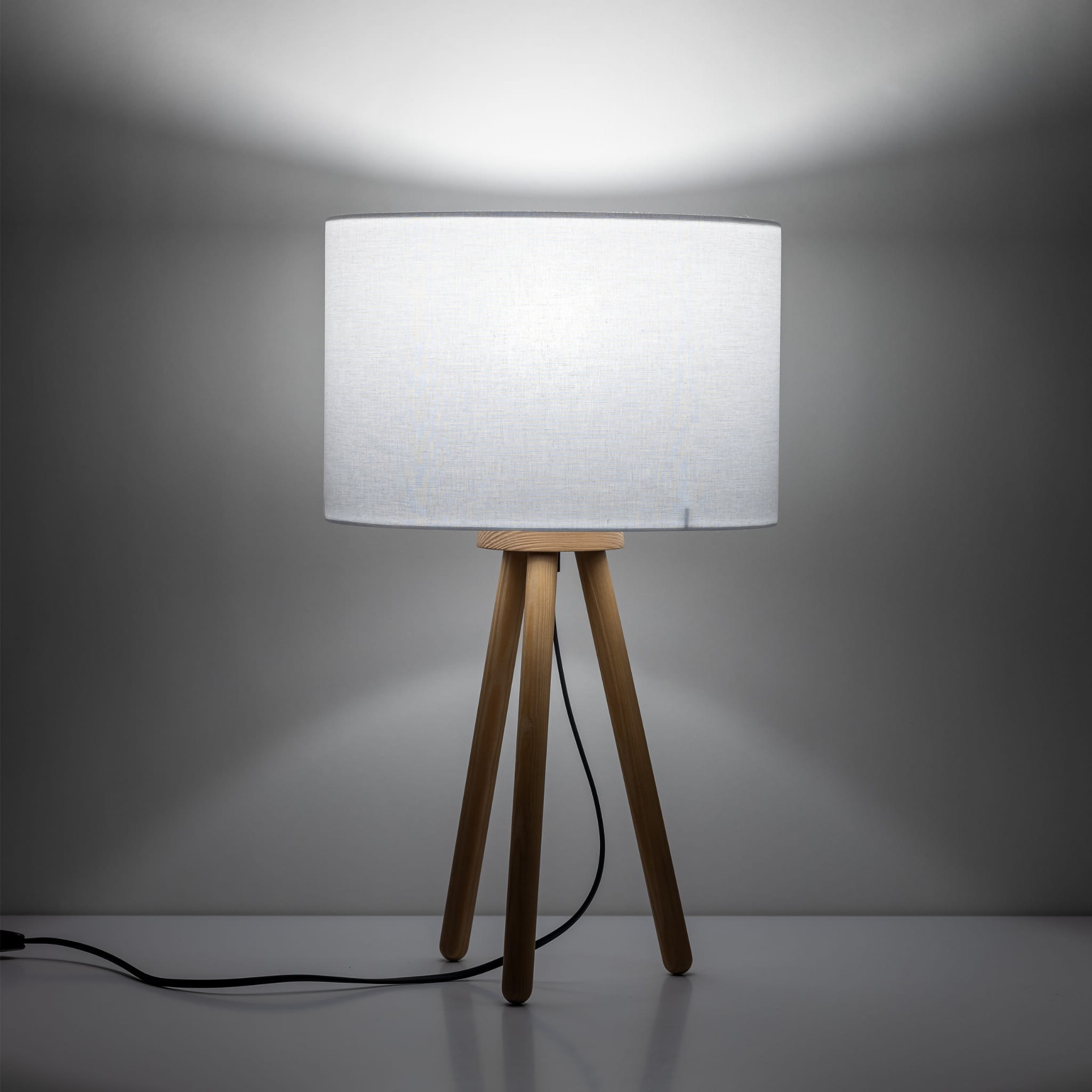 TK LIGHTING TOKYO LAMPA podłogowa 1-PUNKTOWA tuba sosna len 5299 E27 1X15W