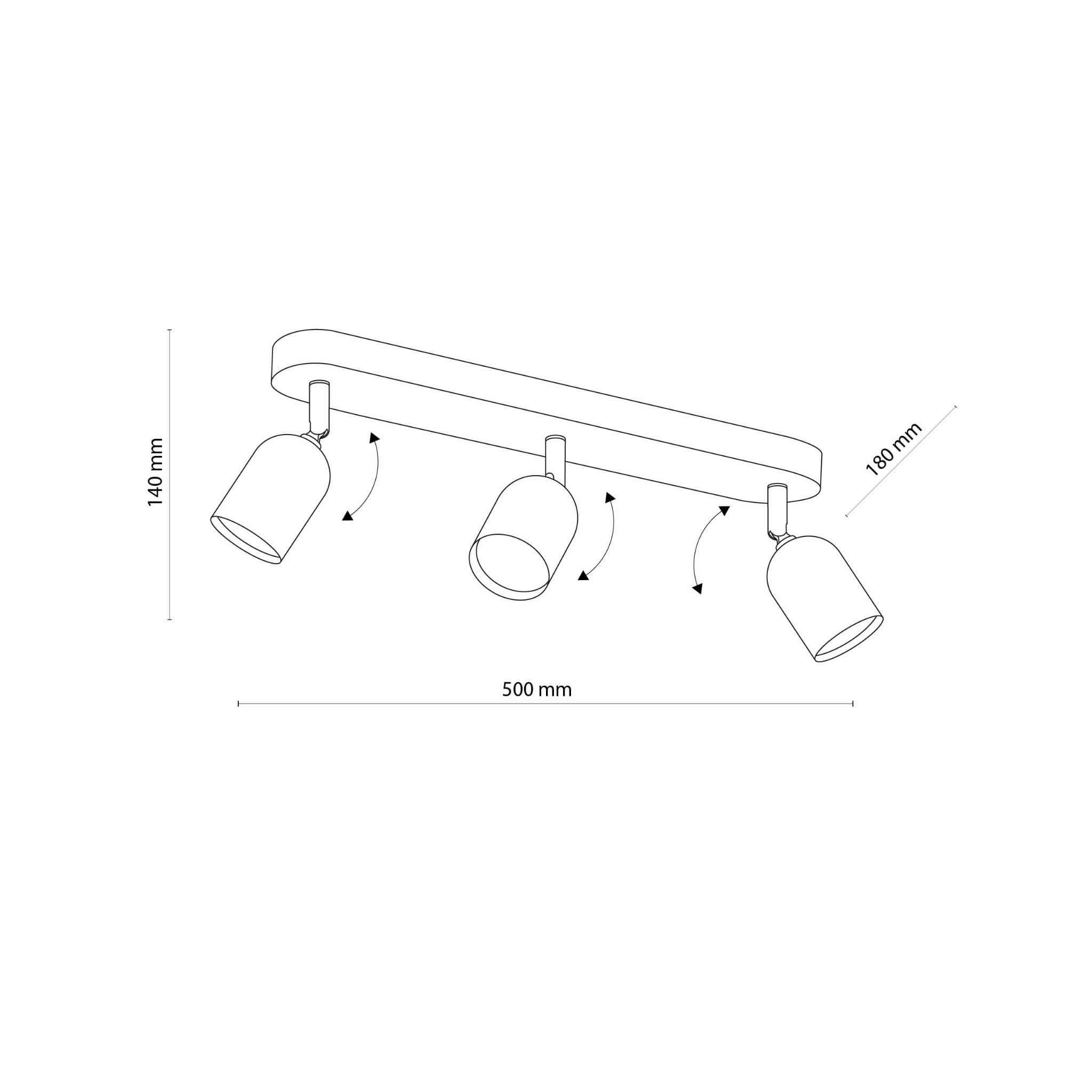 Tk Lighting Top 4779 plafon lampa sufitowa 3x10W GU10 czarny