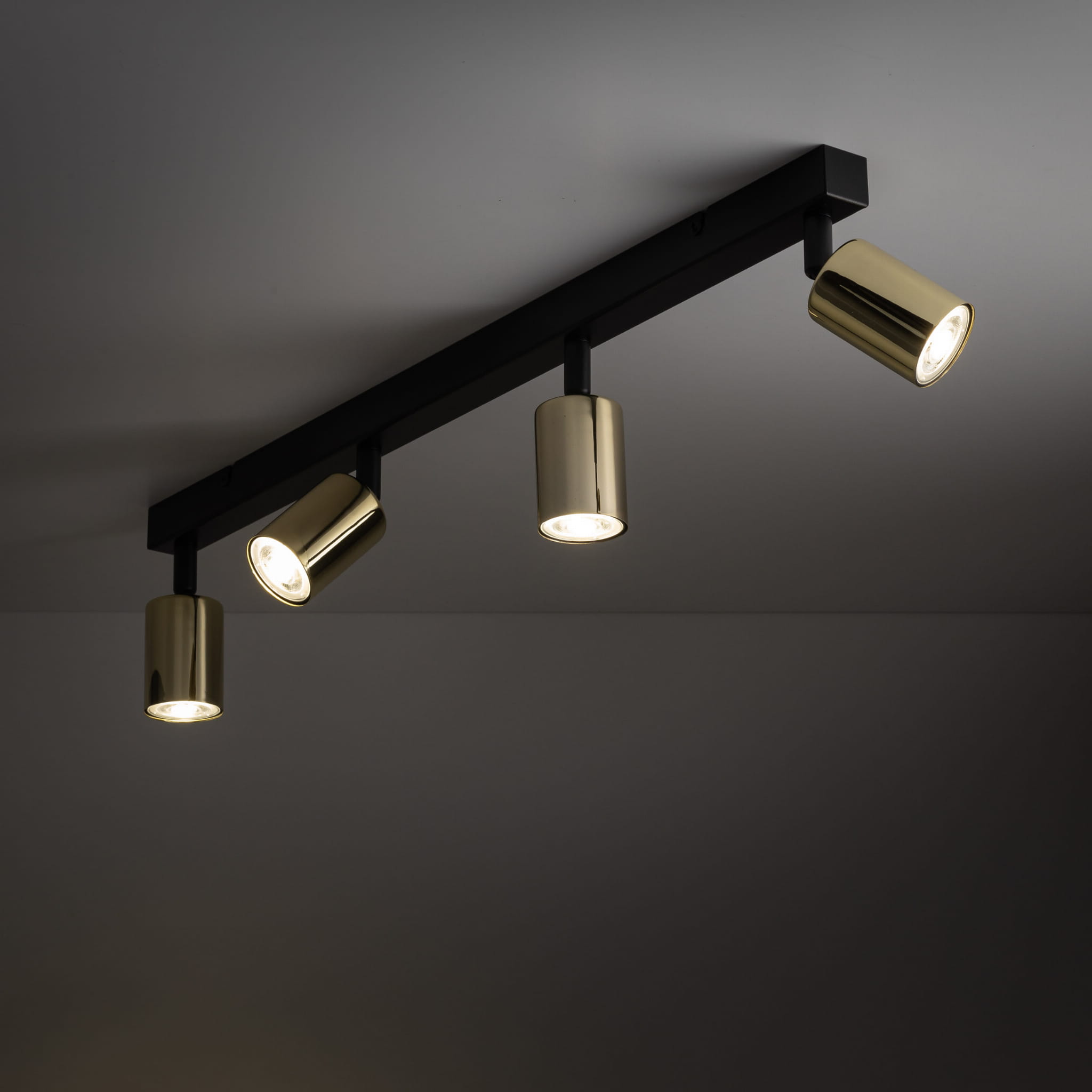 Plafon nowoczesny elegancki reflektory metalowe tuba złoty czarny TK Lighting Top 5969 4x10W GU10