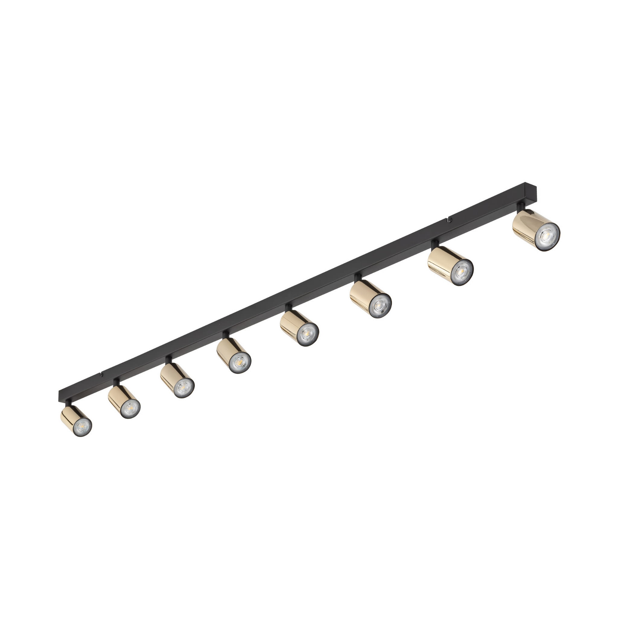 Plafon nowoczesny elegancki reflektory metalowe tuba złoty czarny TK Lighting Top 5997 8x10W GU10