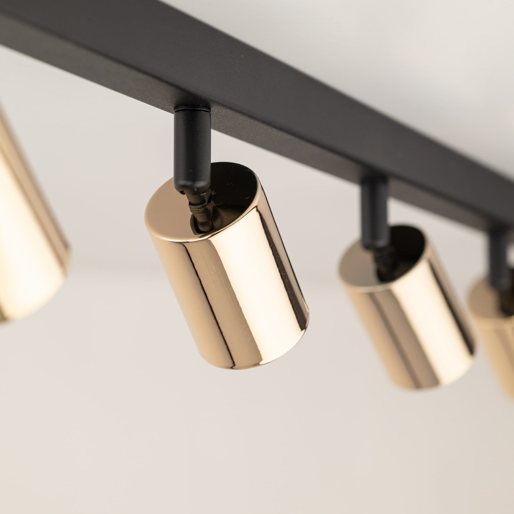 Plafon nowoczesny elegancki reflektory metalowe tuba złoty czarny TK Lighting Top 5997 8x10W GU10
