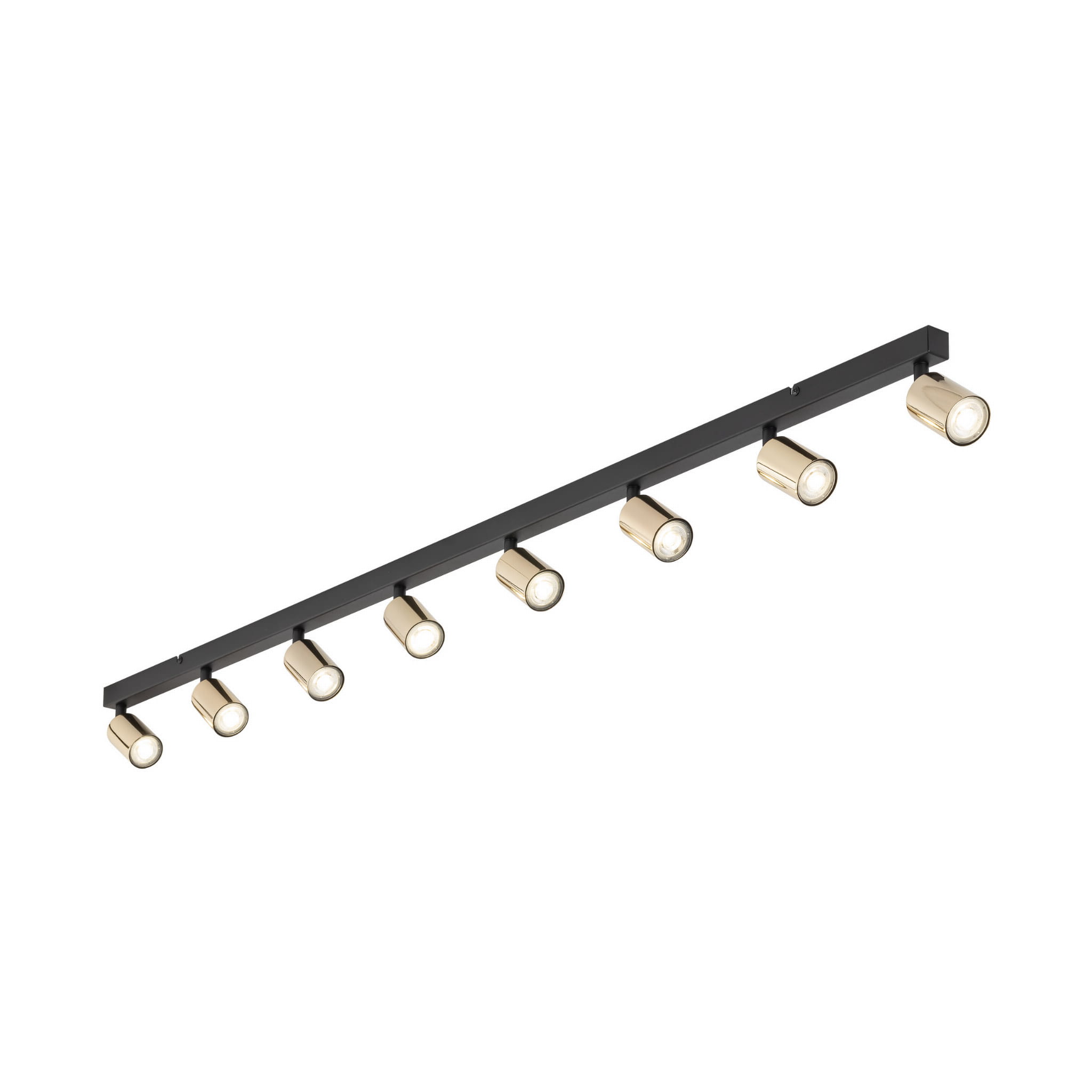 Plafon nowoczesny elegancki reflektory metalowe tuba złoty czarny TK Lighting Top 5997 8x10W GU10