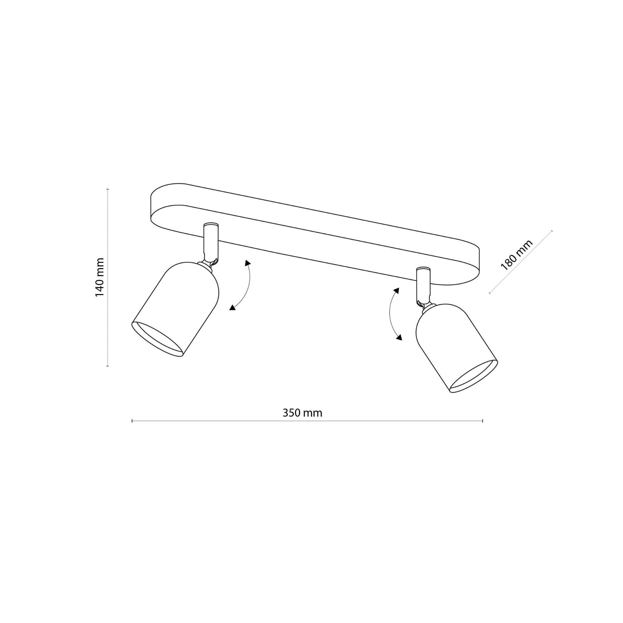 TK Lighting Top 4412 plafon lampa sufitowa 2x10W GU10 biały chromowy
