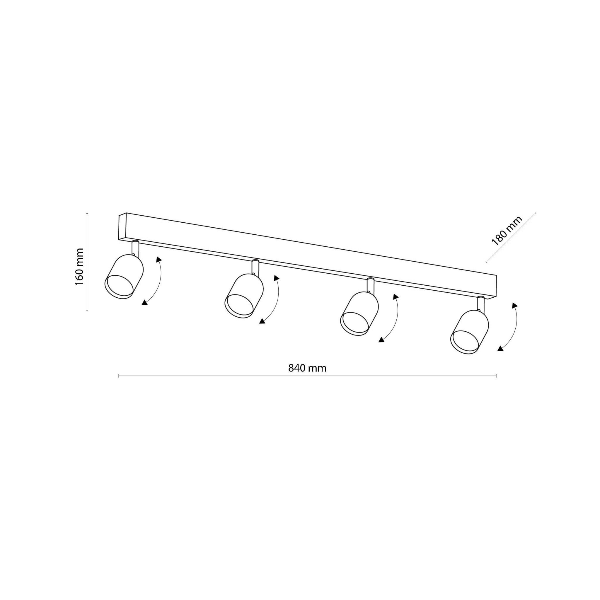 TK Lighting Top 1024 plafon lampa sufitowa 4x10W GU10 biały chromowy