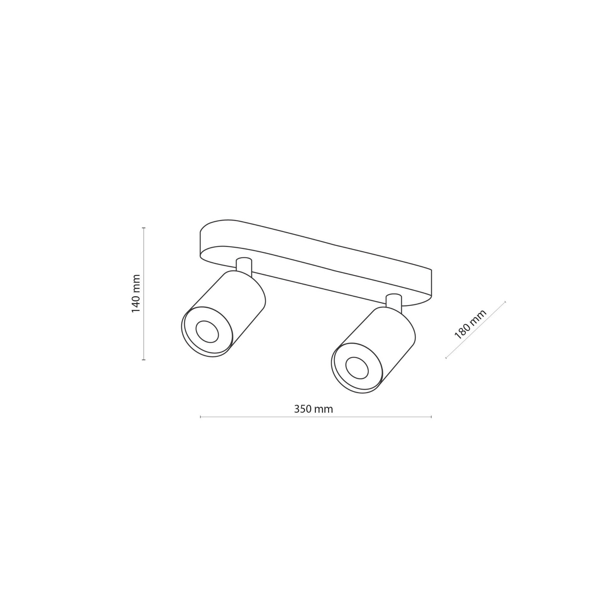 TK Lighting Top wood 3291 plafon lampa sufitowa 2x10W GU10 czarny drewniany