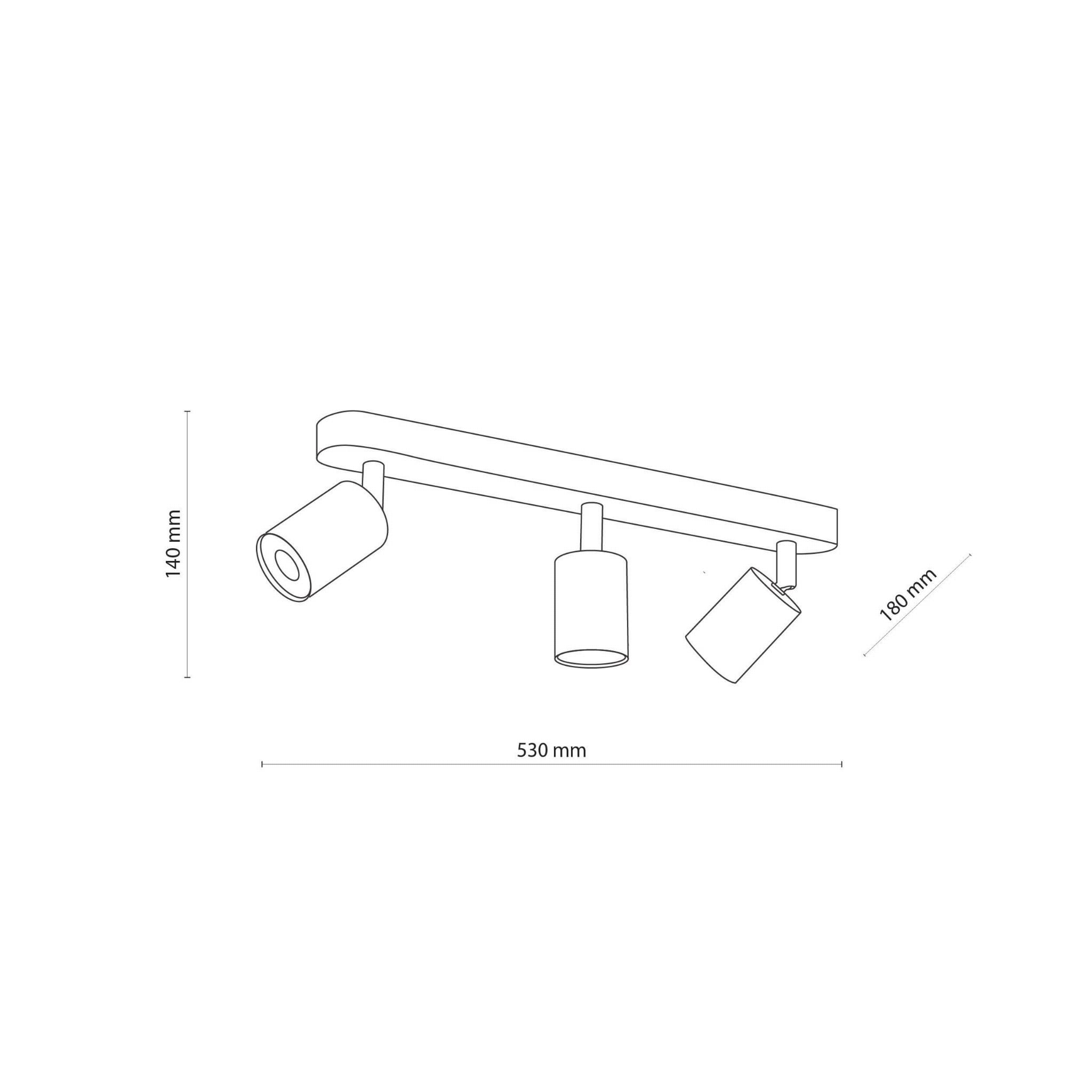 TK Lighting Top 3292 plafon lampa sufitowa spot 3x10W GU10 czarny drewno
