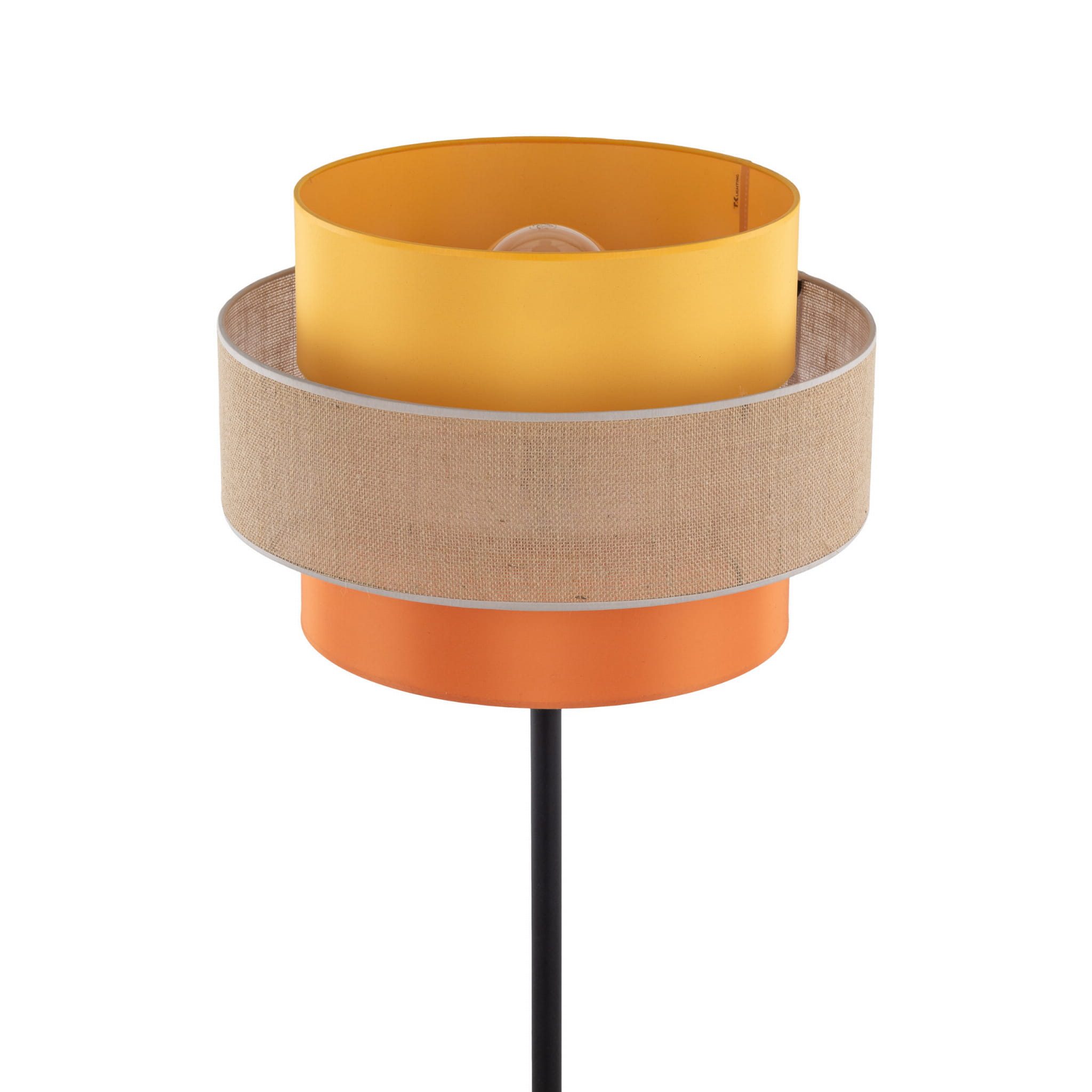 Lampa podłogowa nowoczesna boho skandynawska abażur materiałowy czarna multikolor TK Lighting Trio 6451 1x15W E27