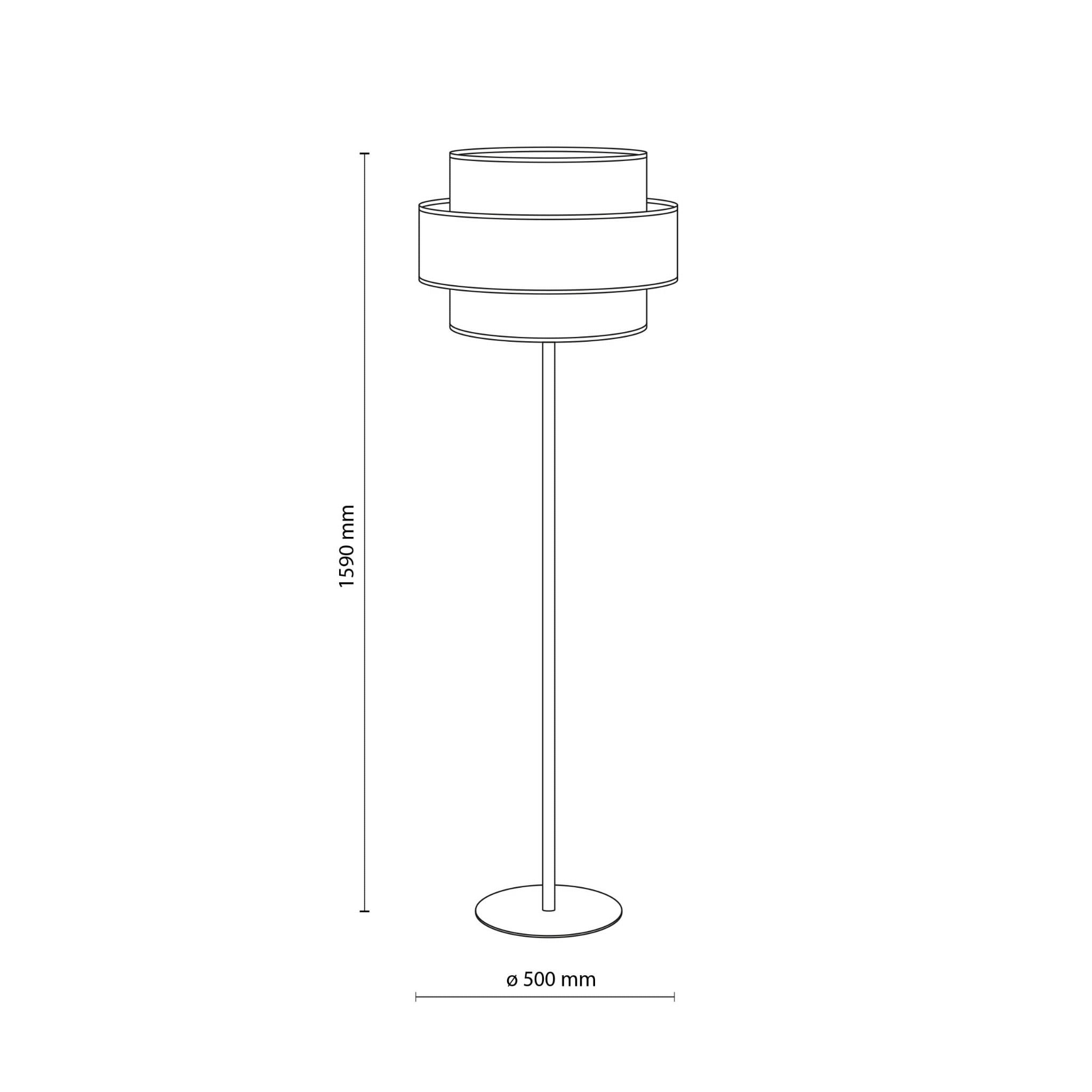 Lampa podłogowa nowoczesna boho skandynawska abażur materiałowy czarna multikolor TK Lighting Trio 6451 1x15W E27