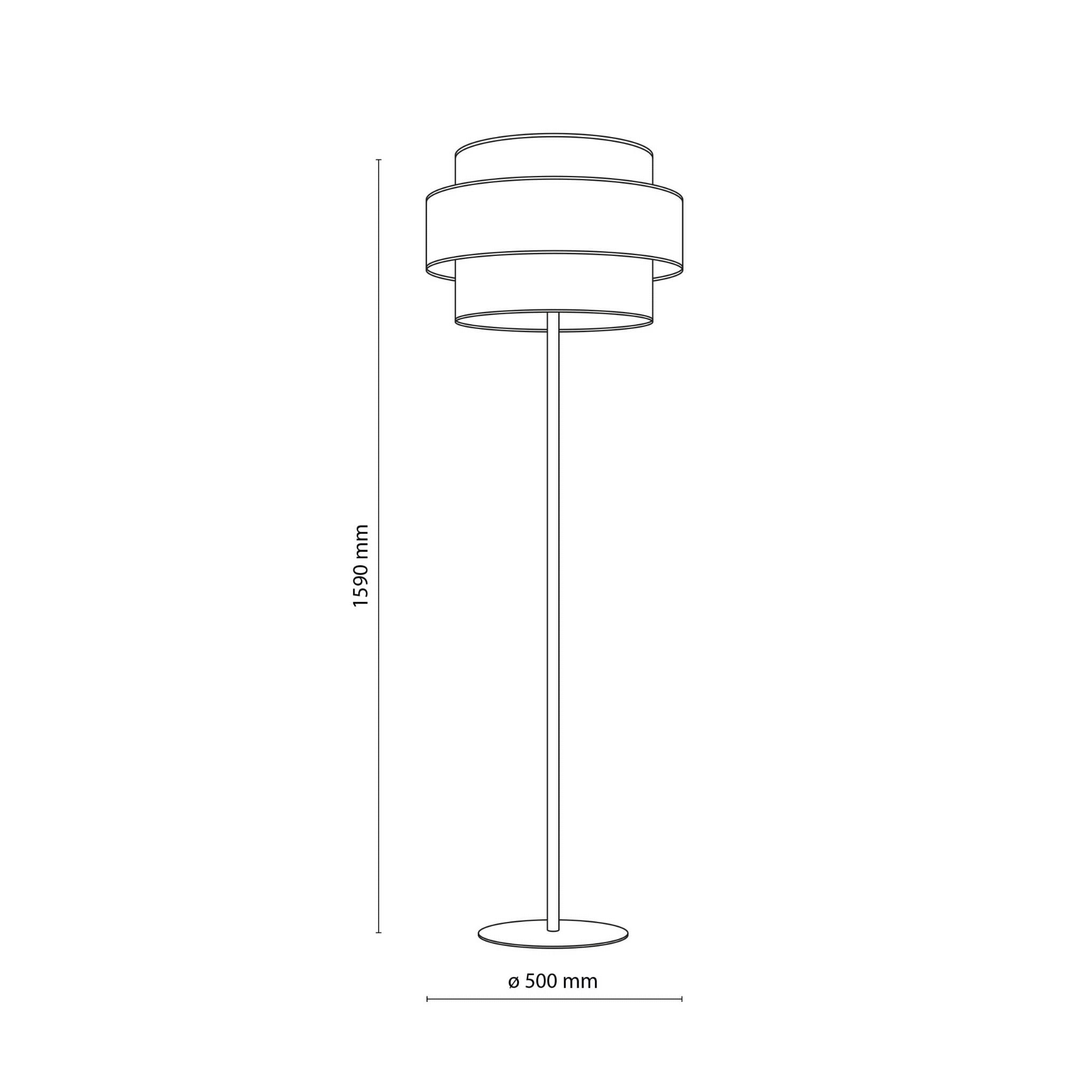 Lampa podłogowa nowoczesna boho skandynawska abażur materiałowy czarna multikolor TK Lighting Trio 6452 1x15W E27