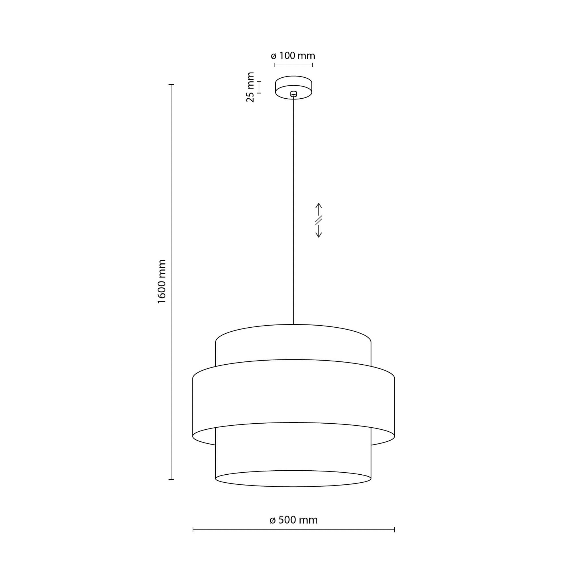 Lampa wisząca nowoczesna boho skandynawska abażur materiałowy czarna multikolor TK Lighting Trio 2758 1x15W E27