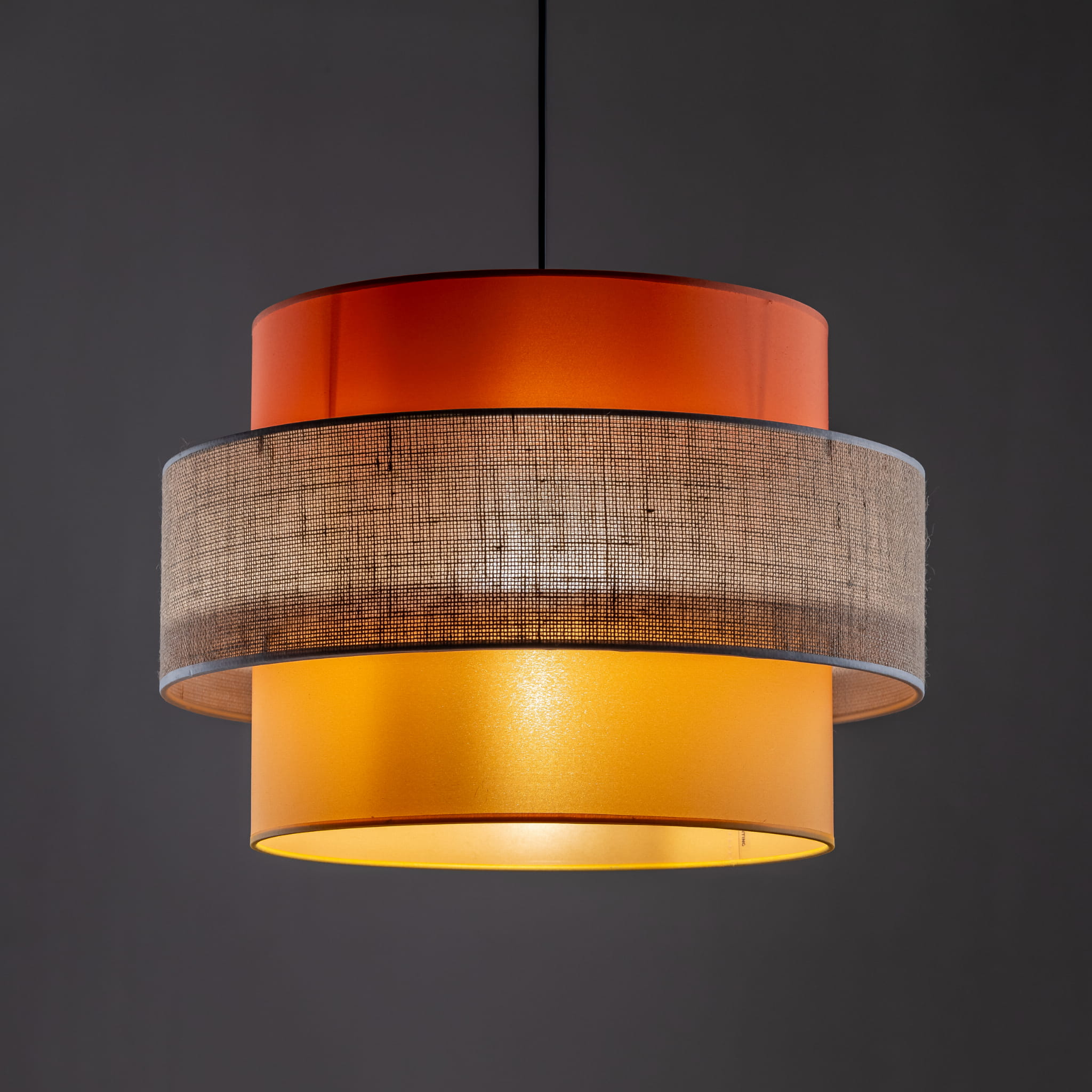 Lampa wisząca nowoczesna boho skandynawska abażur materiałowy czarna multikolor TK Lighting Trio 2783 1x15W E27