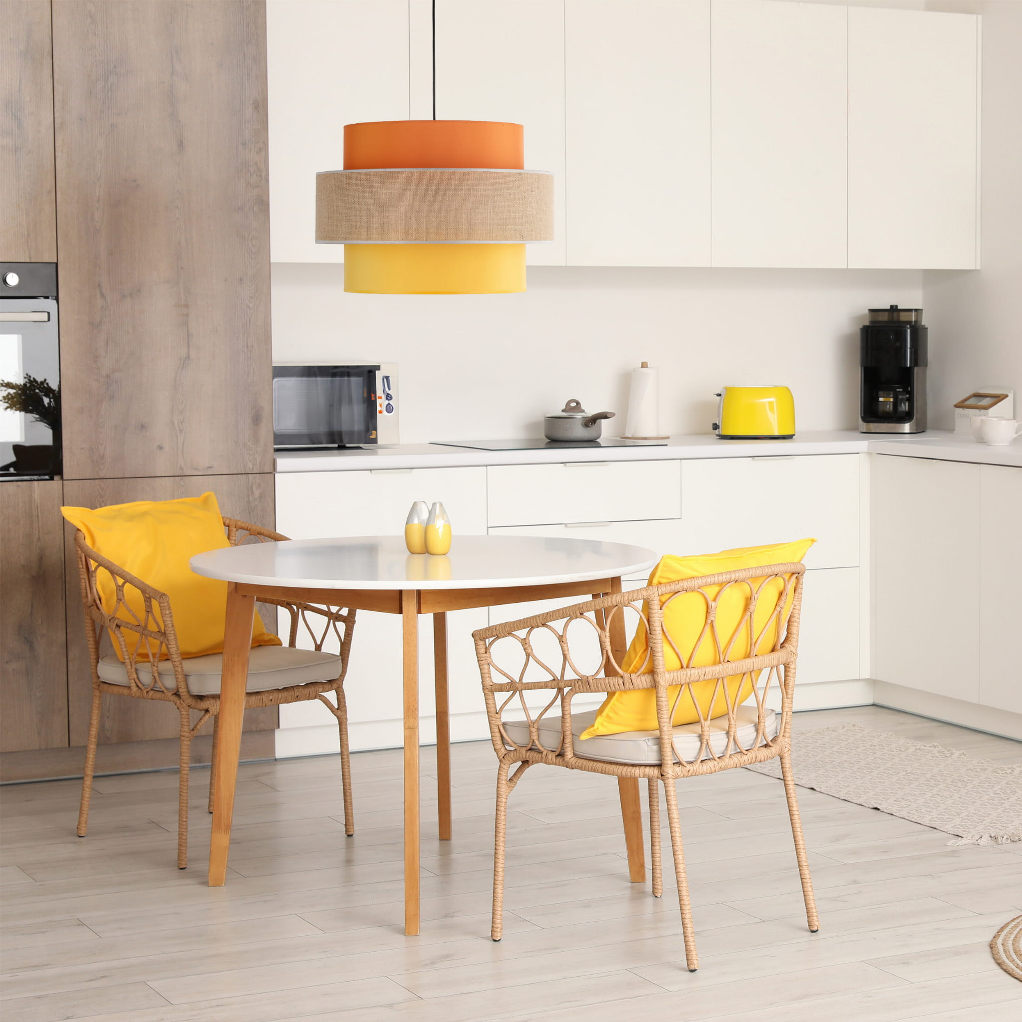 Lampa wisząca nowoczesna boho skandynawska abażur materiałowy czarna multikolor TK Lighting Trio 2783 1x15W E27