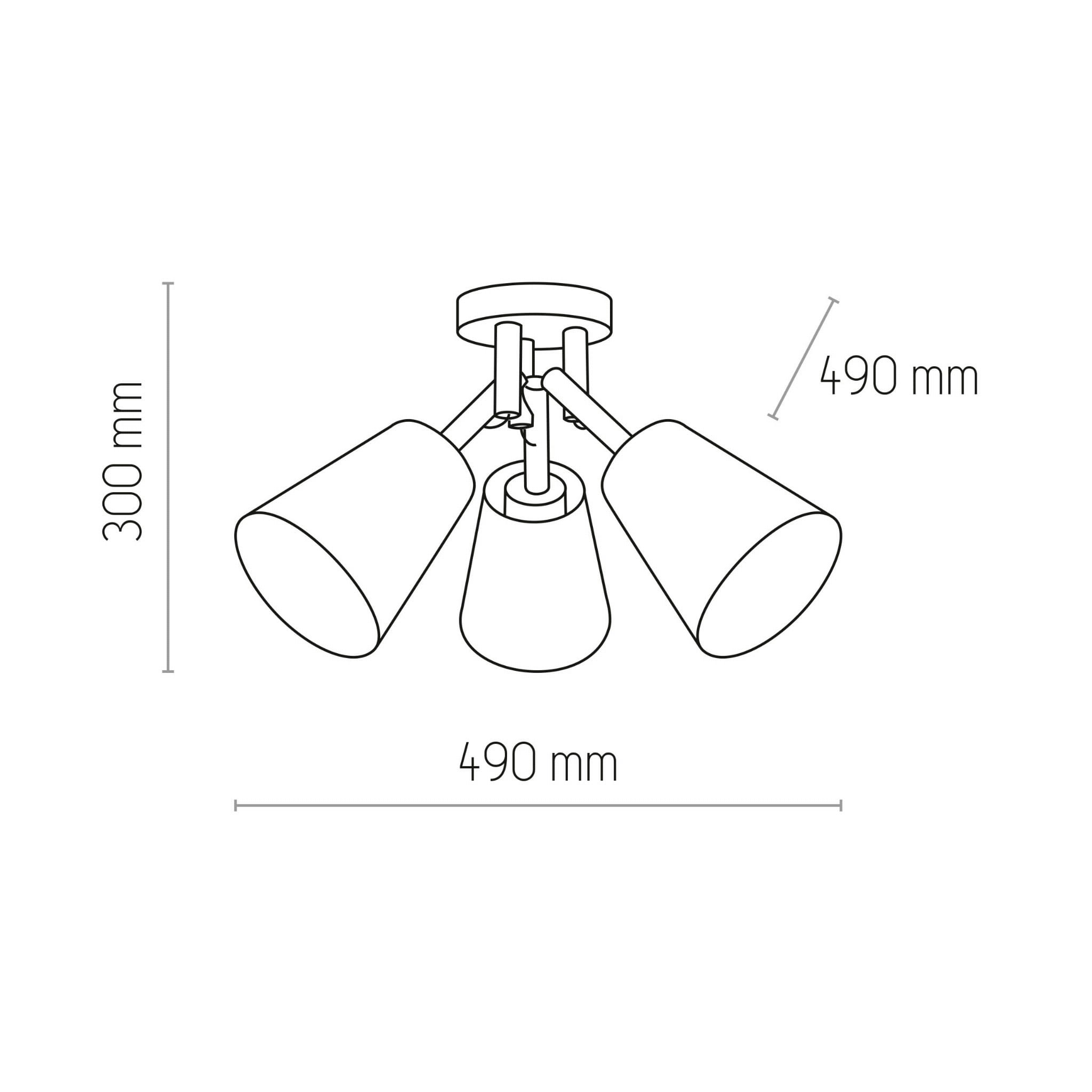 Tk Lighting Vaio 574 plafon lampa sufitowa 3x15W E27 czarny drewniany