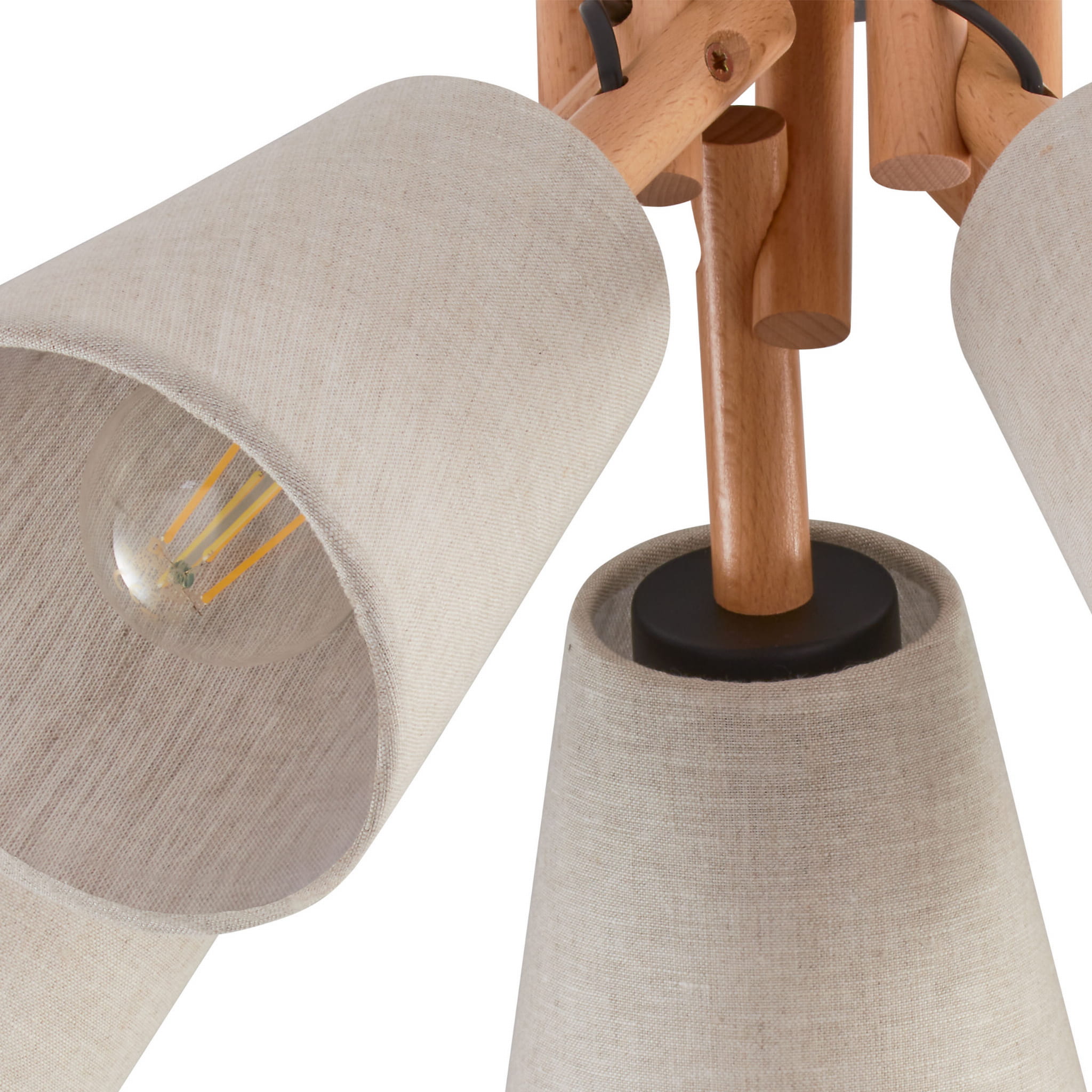 Tk Lighting Vaio 575 plafon lampa sufitowa 5x15W E27 czarny drewniany