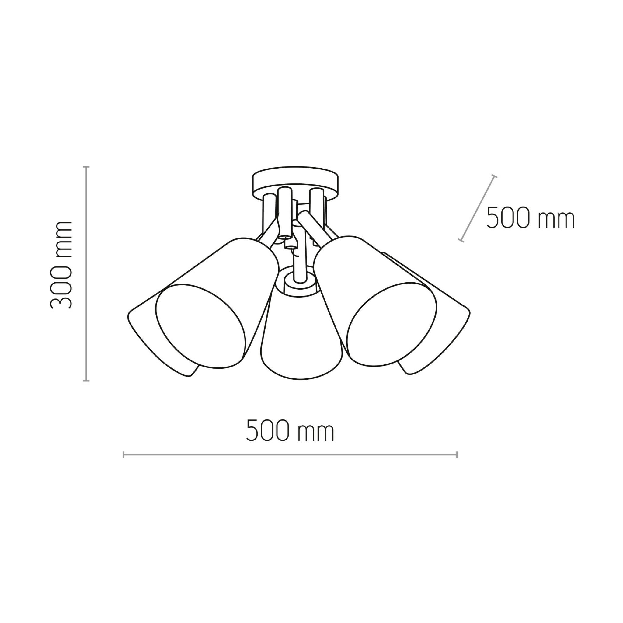 Tk Lighting Vaio 575 plafon lampa sufitowa 5x15W E27 czarny drewniany