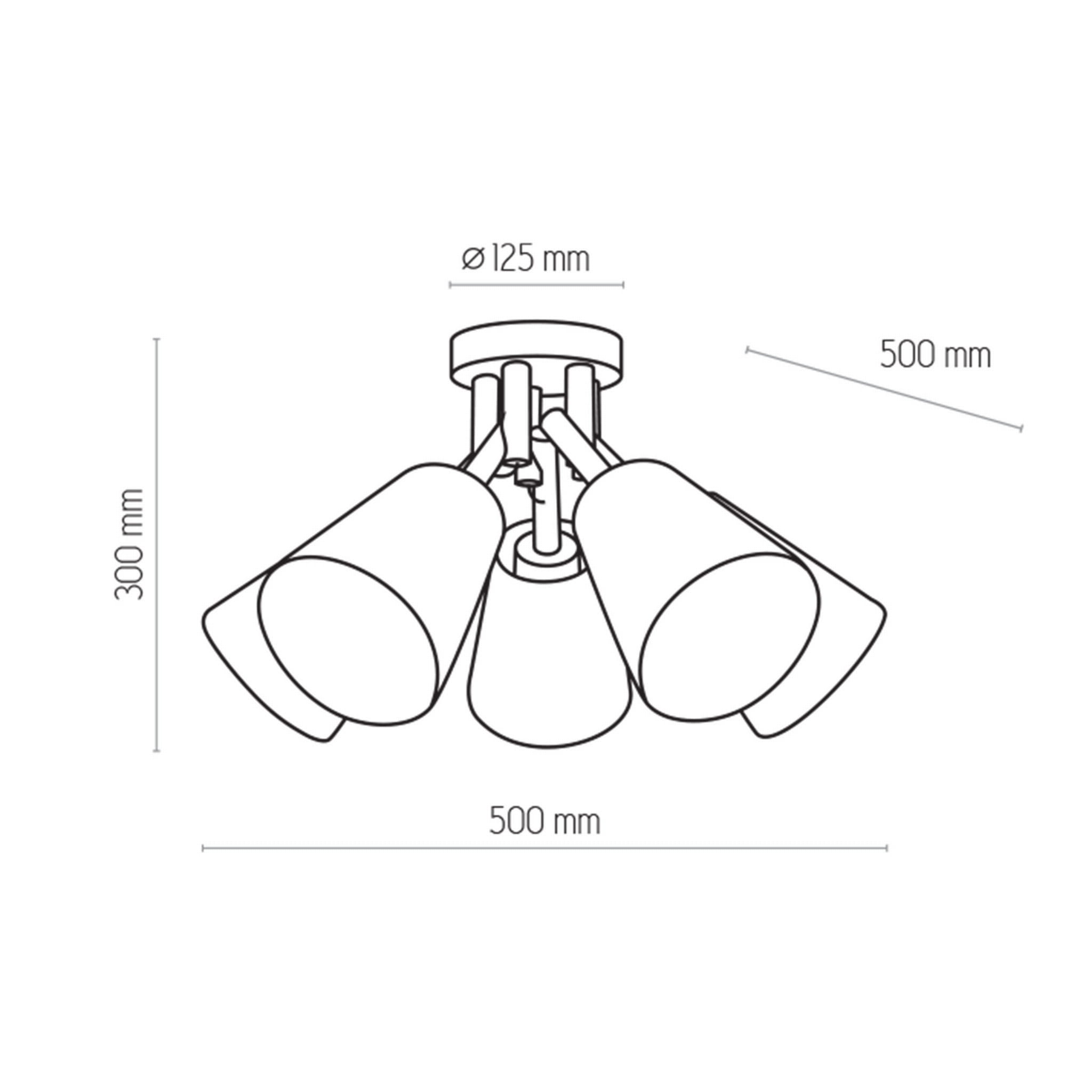 TK Lighting Vaio White 666 plafon lampa sufitowa 5x60W E27 biały drewno