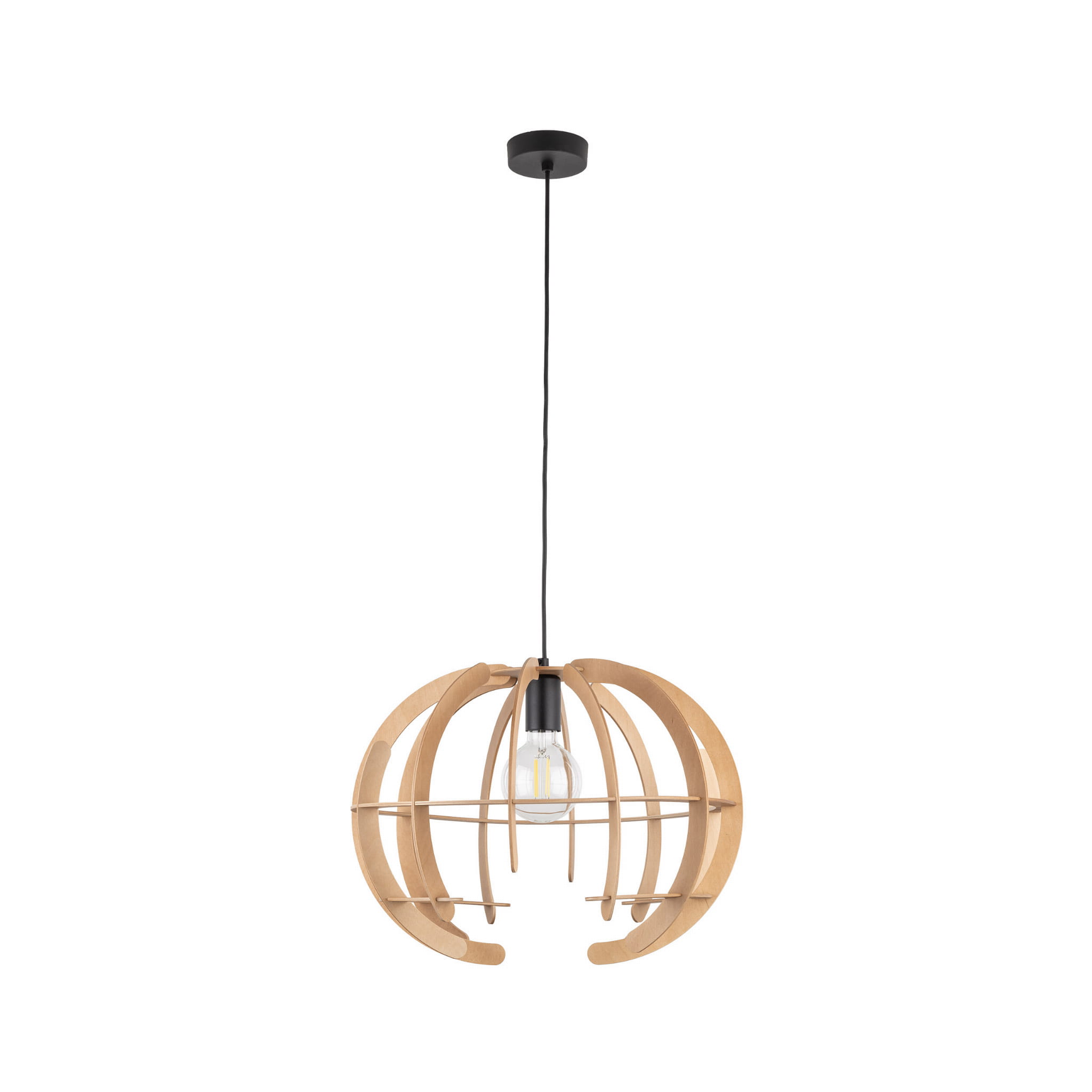 Lampa wisząca nowoczesna boho skandynawska ażurowa drewniana czarna TK Lighting Venus 6886 1x15W E27