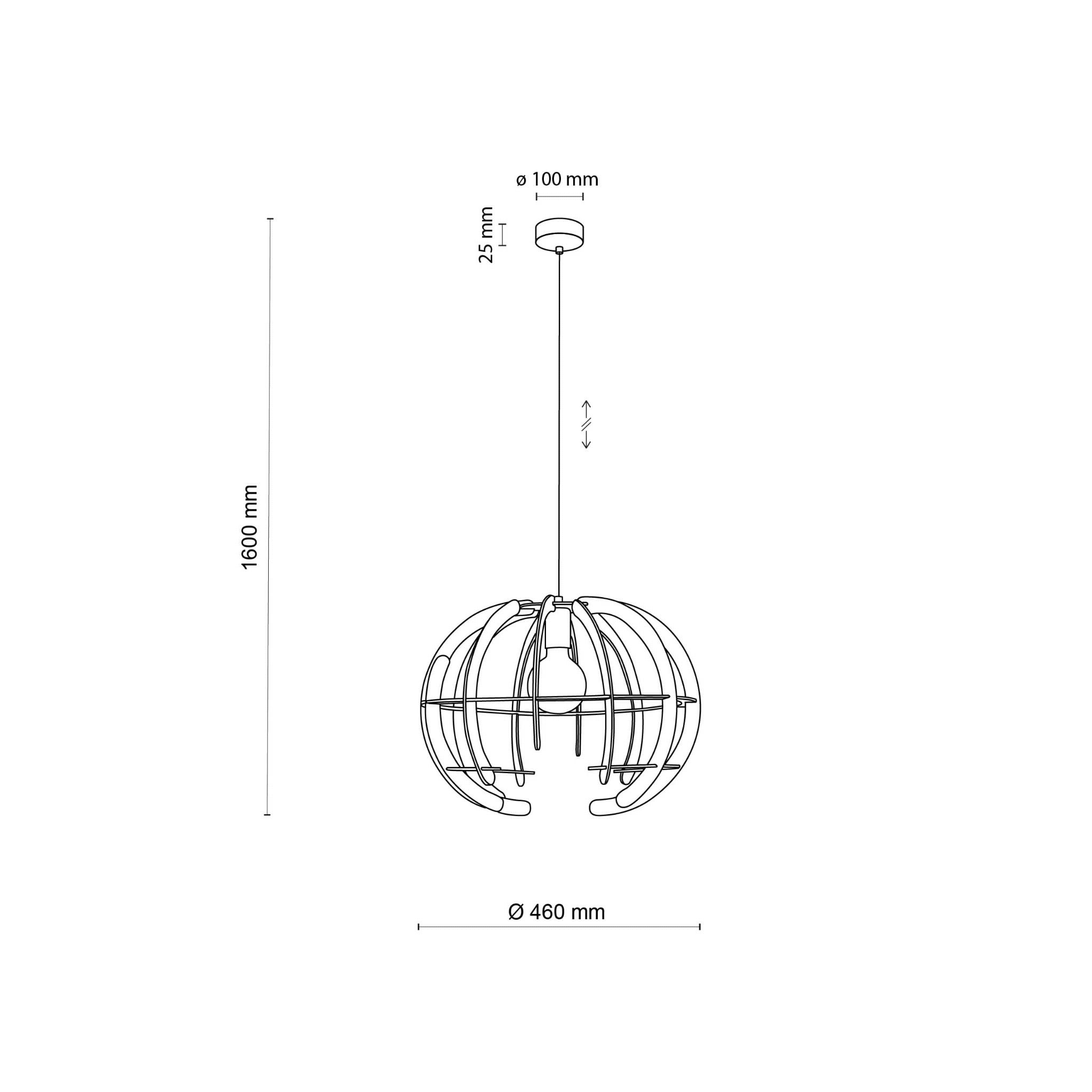 Lampa wisząca nowoczesna boho skandynawska ażurowa drewniana czarna TK Lighting Venus 6886 1x15W E27