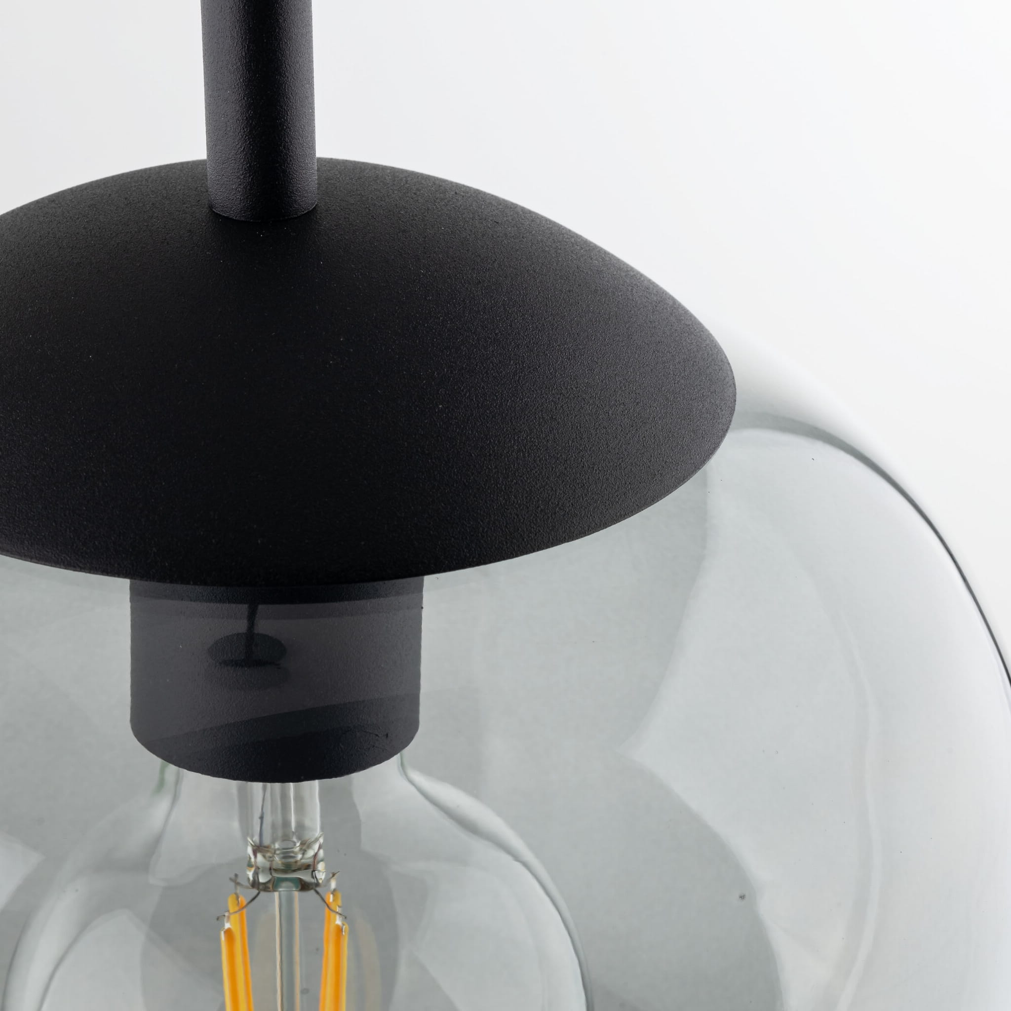Lampa wisząca nowoczesna klasyczna loft klosz szklany kula dymiony grafitowa czarna TK Lighting Vibe 5825 1x15W E27