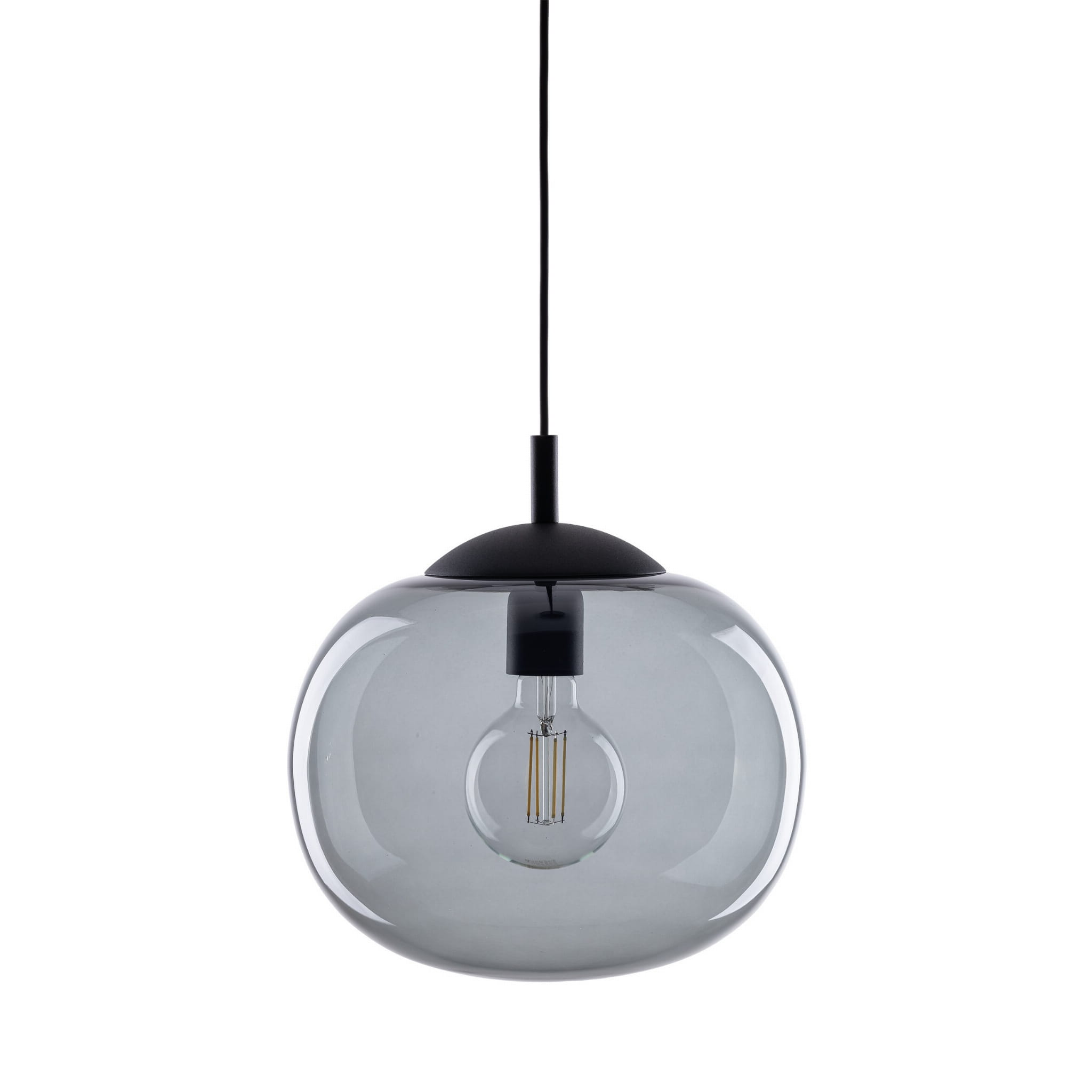 Lampa wisząca nowoczesna klasyczna loft klosz szklany kula dymiony grafitowa czarna TK Lighting Vibe 4837 1x15W E27
