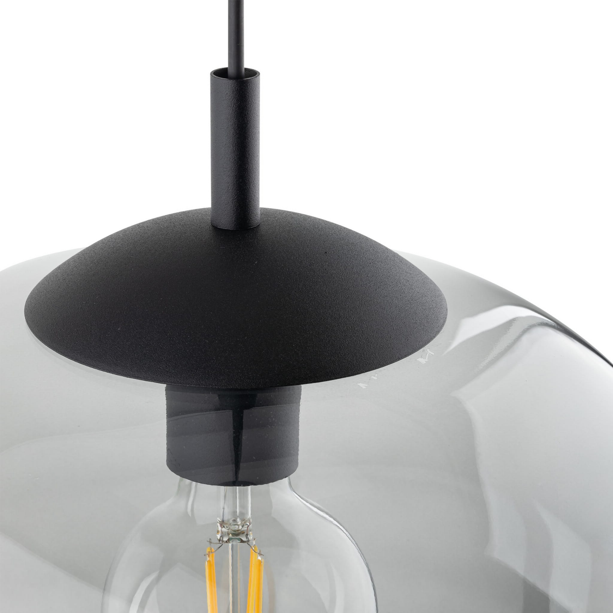 Lampa wisząca nowoczesna klasyczna loft klosz szklany kula dymiony grafitowa czarna TK Lighting Vibe 4972 1x15W E27