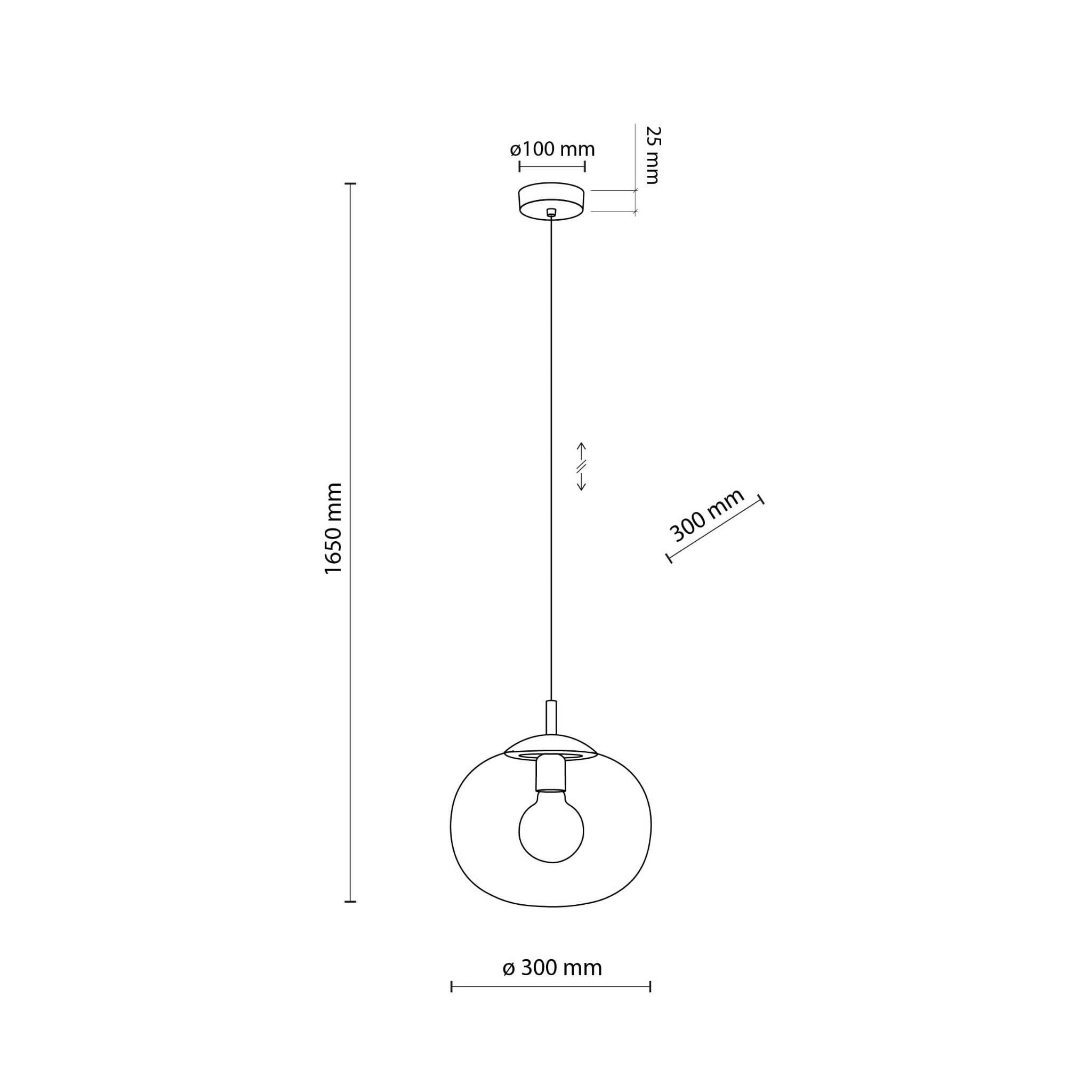 Lampa wisząca nowoczesna klasyczna loft klosz szklany kula transparentna czarna TK Lighting Vibe 4817 1x15W E27