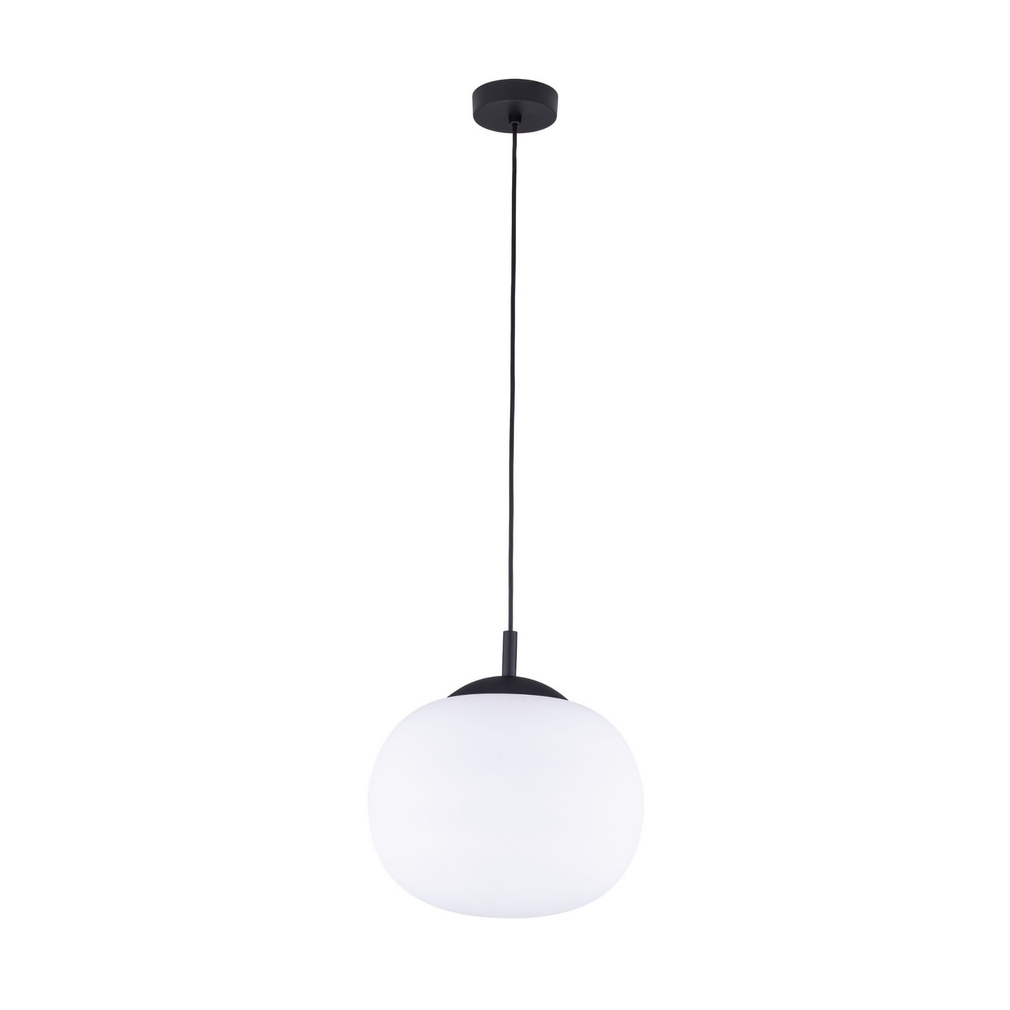 Lampa wisząca nowoczesna klasyczna elegancka loft klosz szklany kula biała czarna TK Lighting Vibe 4789 1x15W E27