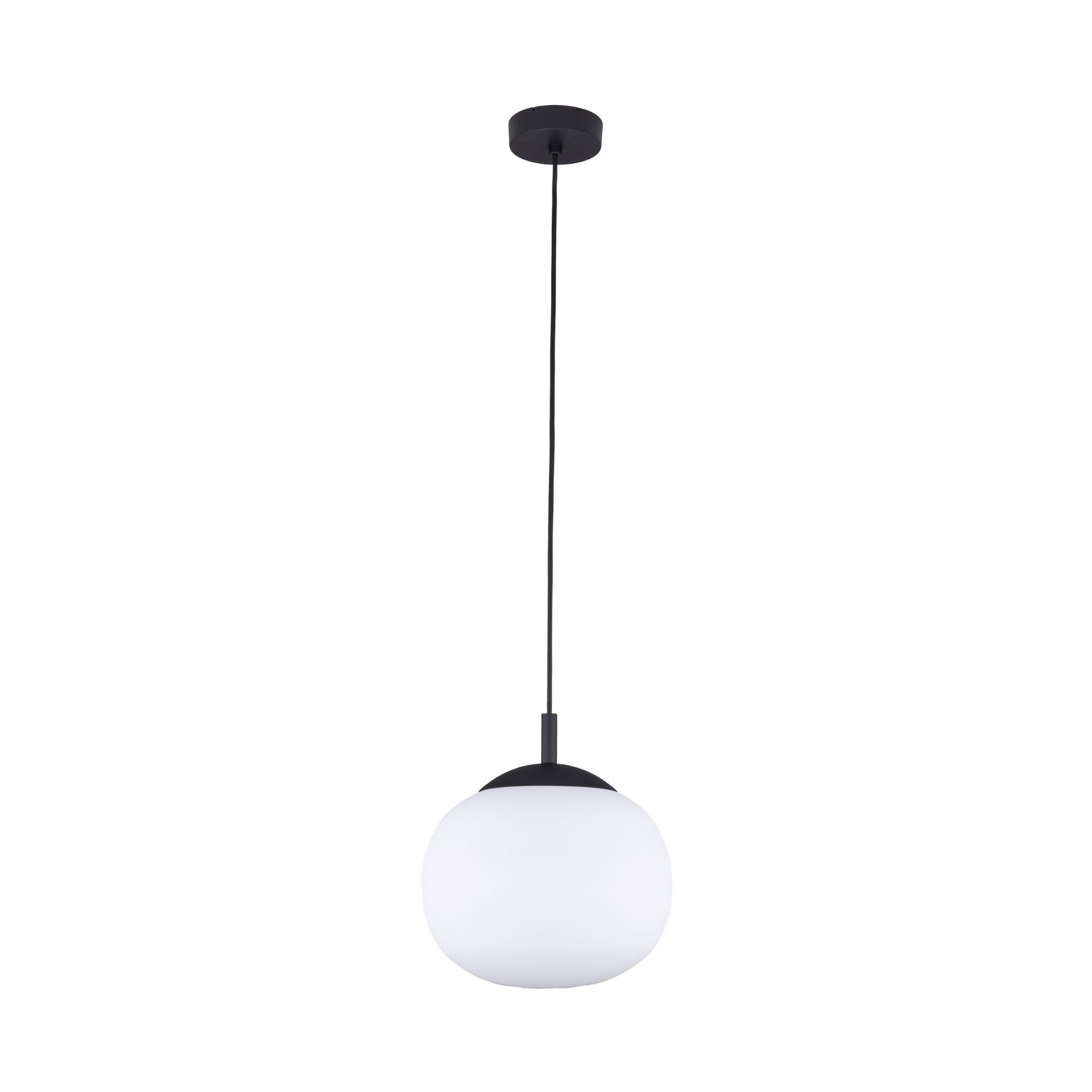 Lampa wisząca nowoczesna klasyczna elegancka loft klosz szklany kula biała czarna TK Lighting Vibe 5824 1x15W E27