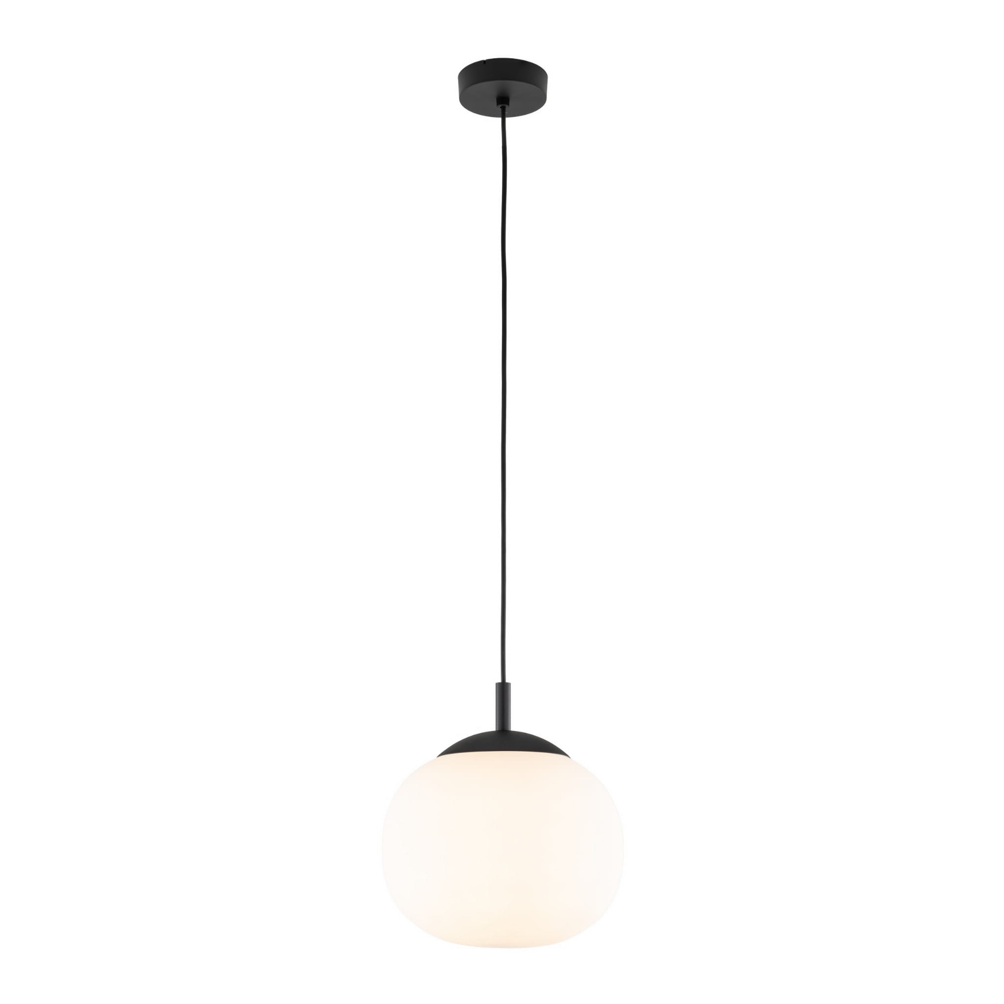Lampa wisząca nowoczesna klasyczna elegancka loft klosz szklany kula biała czarna TK Lighting Vibe 5824 1x15W E27