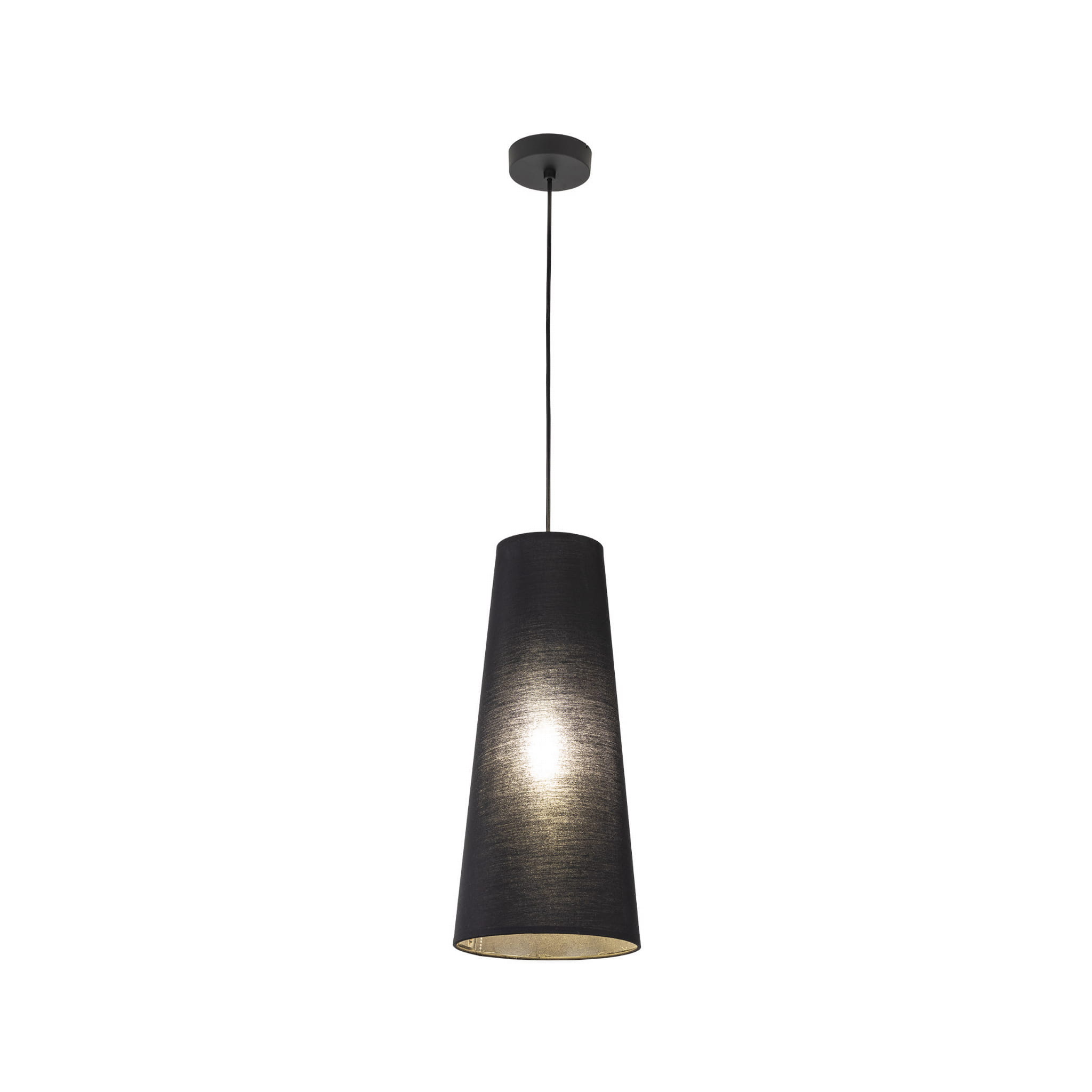 Lampa wisząca nowoczesna loft industrialna abażur materiałowy czarna TK Lighting Zing 10085 1x10W GU10