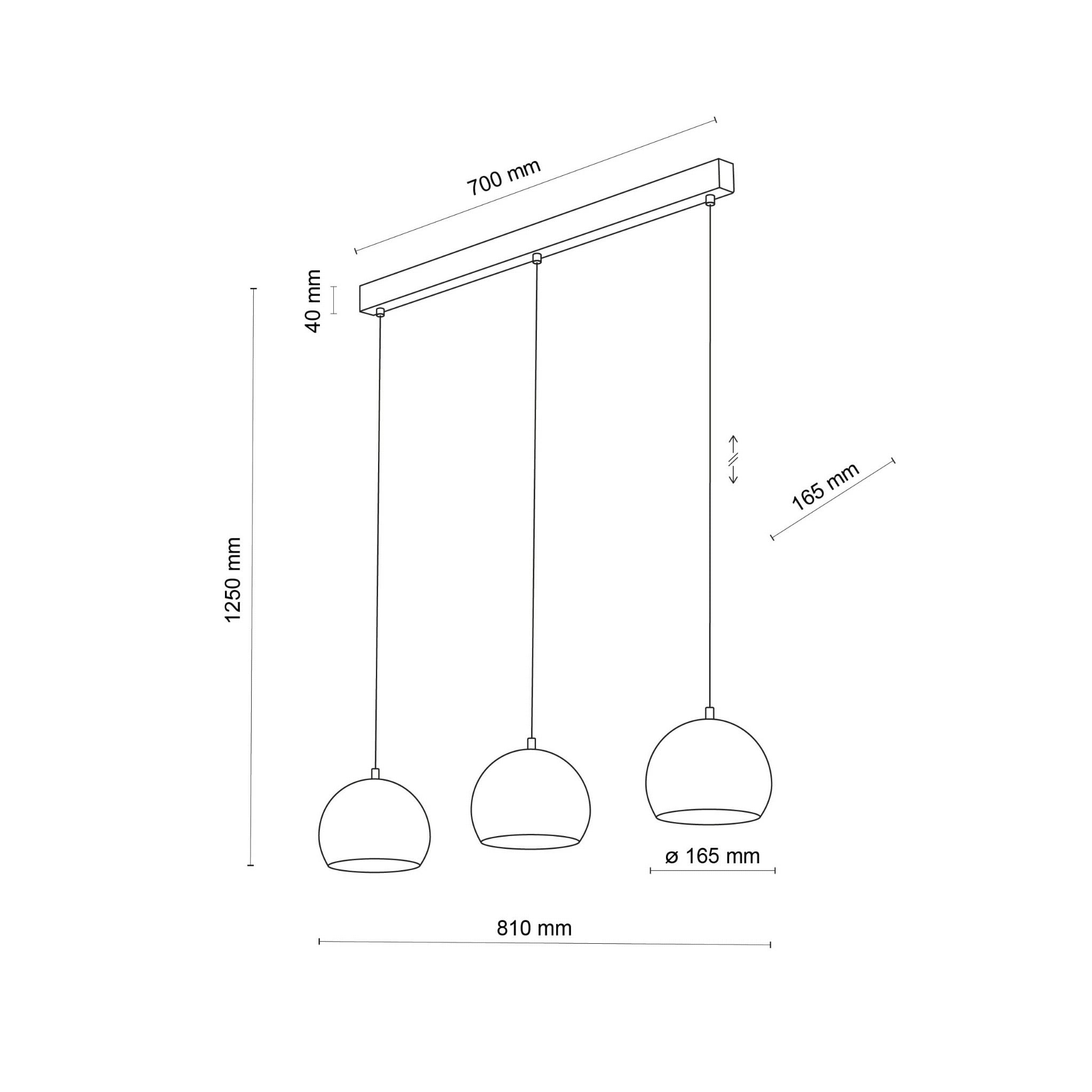 Lampa wisząca nad stół loft industrialna okrągłe metalowe klosze misa czarna TK Lighting Zoe 10169 3x15W E27