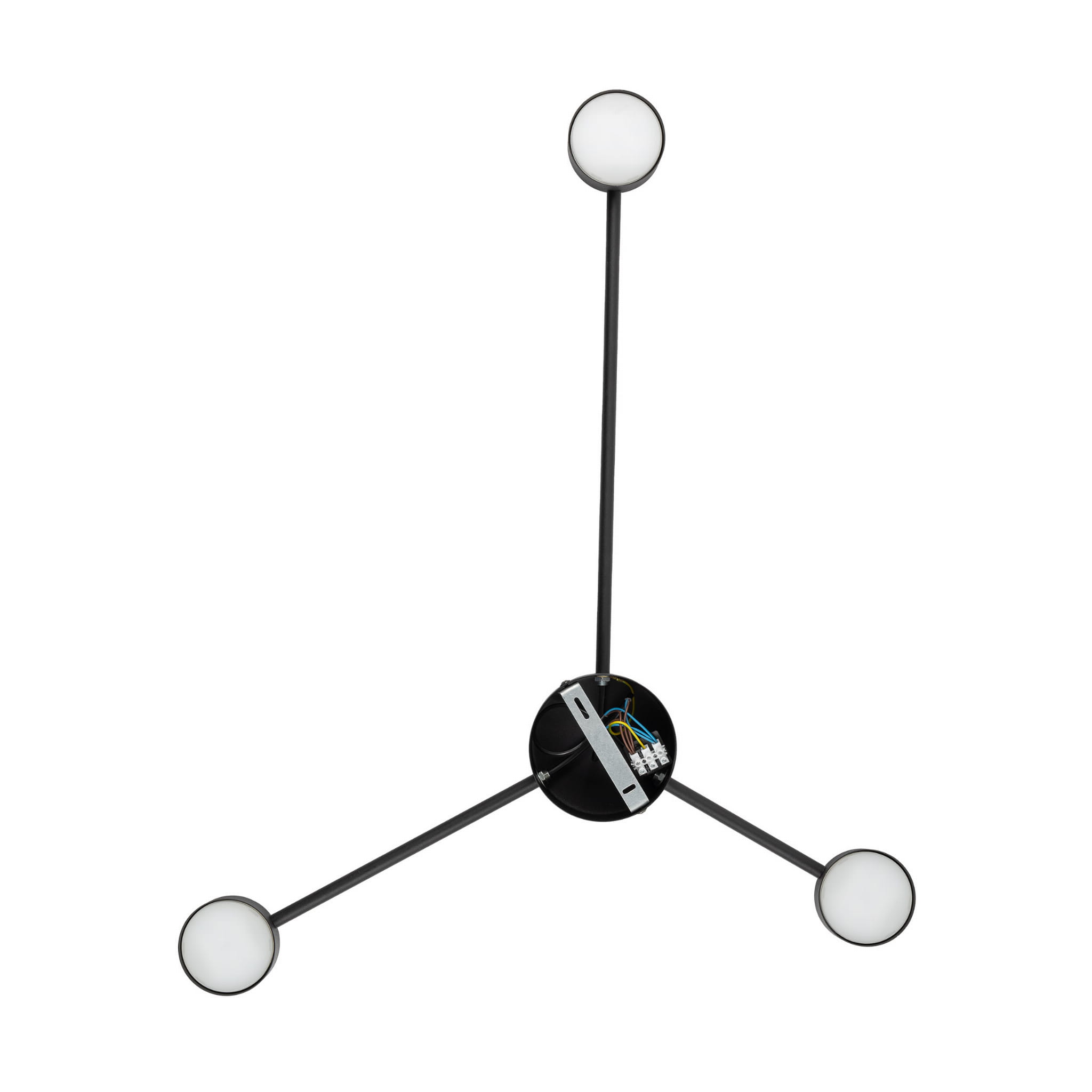 Kinkiet lampa ścienna nowoczesna metalowa edison pręty koła patyk wskazówka Tk Lighting Avia 6809 3x10W GX53 czarny