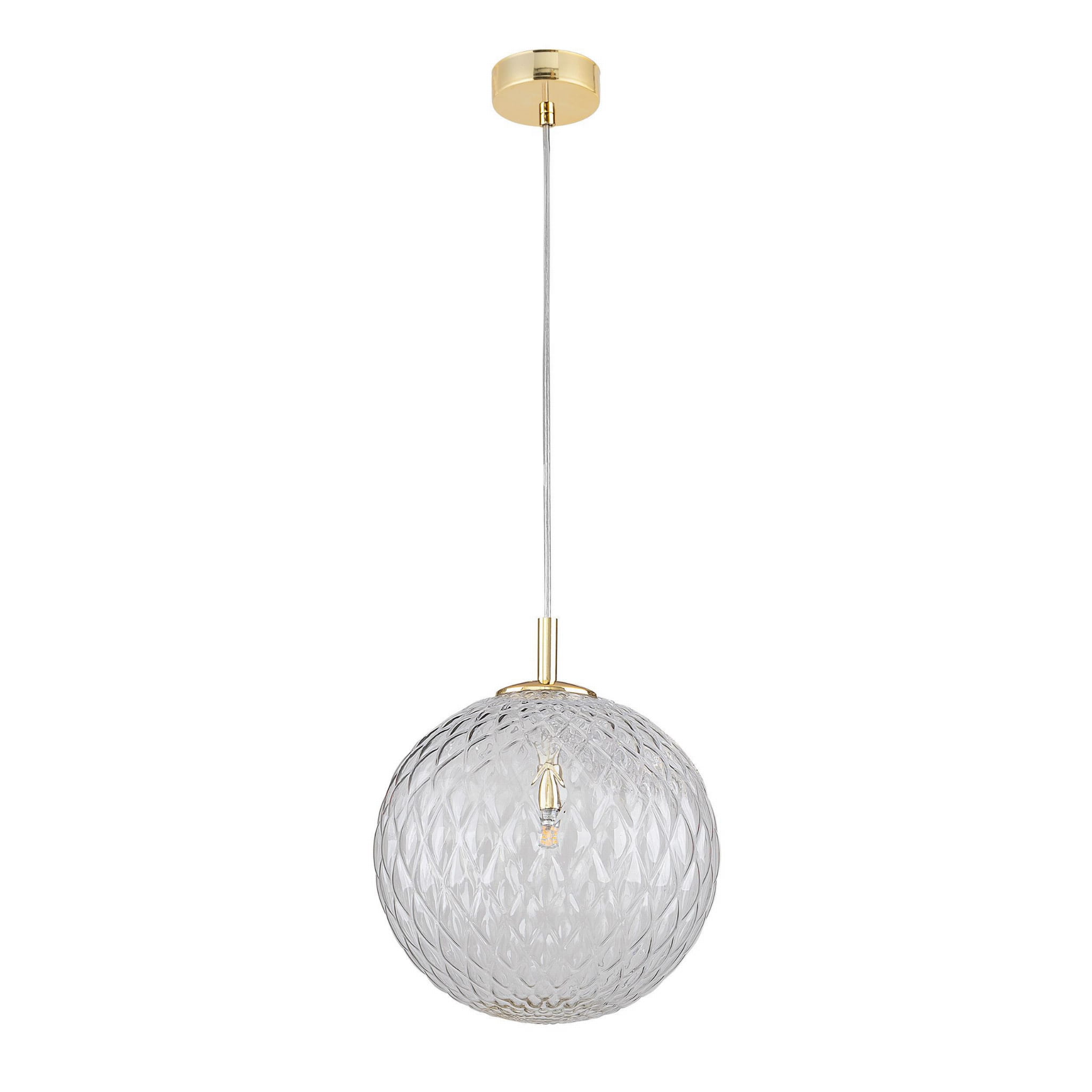 Lampa wisząca elegancka glamour klosz szklany kula transparentna złota Tk Lighting Cadix 4610 1x6W G9 złota transparentna