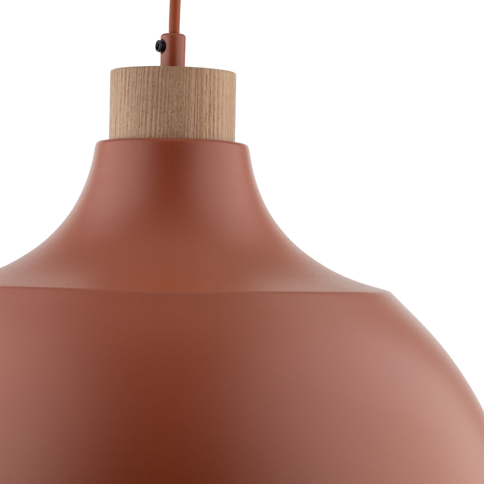 Lampa wisząca z metalowym kloszem stożek misa ceglana sosna TK Lighting Cap 6927 1x15W E27 drewno pomarańczowa