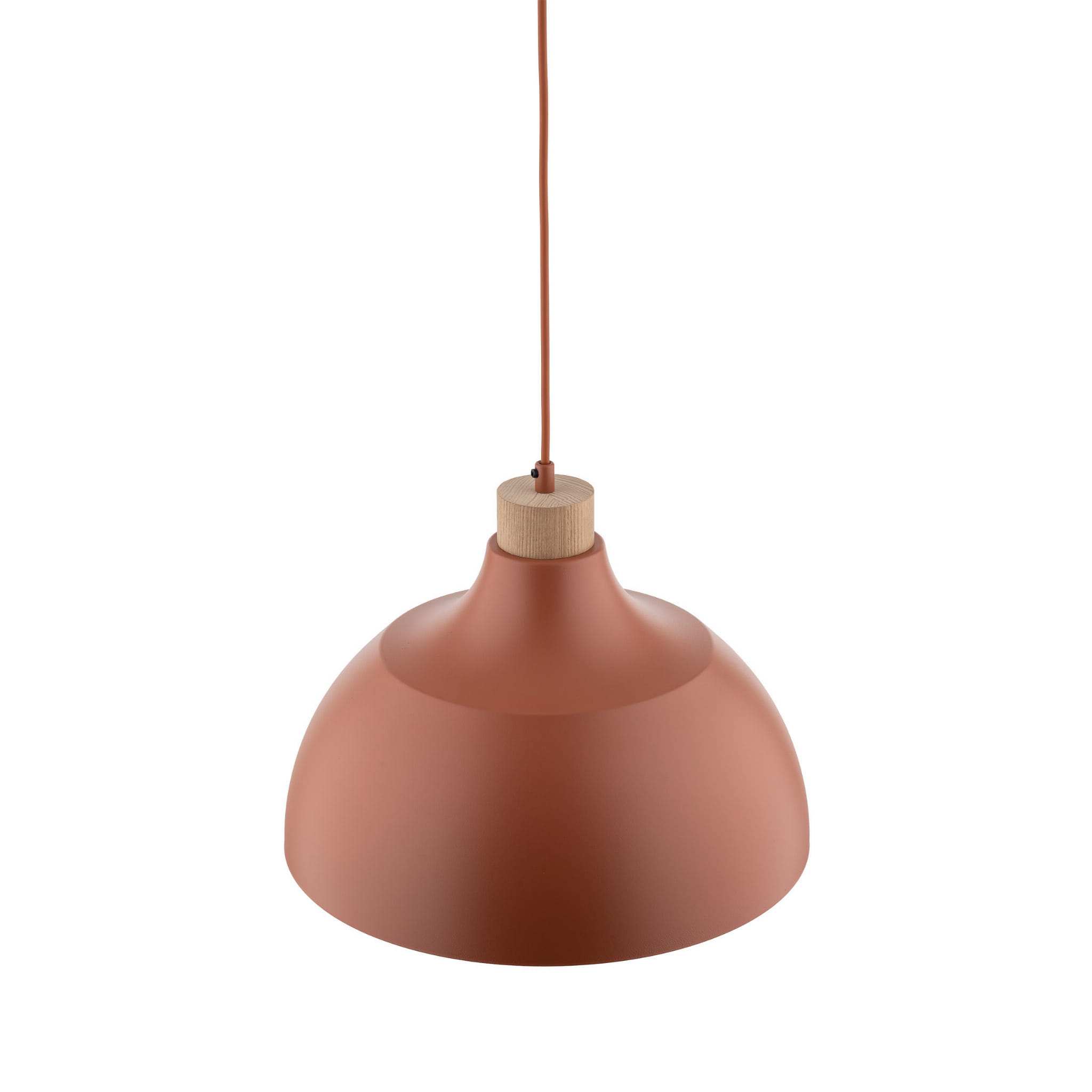 Lampa wisząca z metalowym kloszem stożek misa ceglana sosna TK Lighting Cap 6927 1x15W E27 drewno pomarańczowa