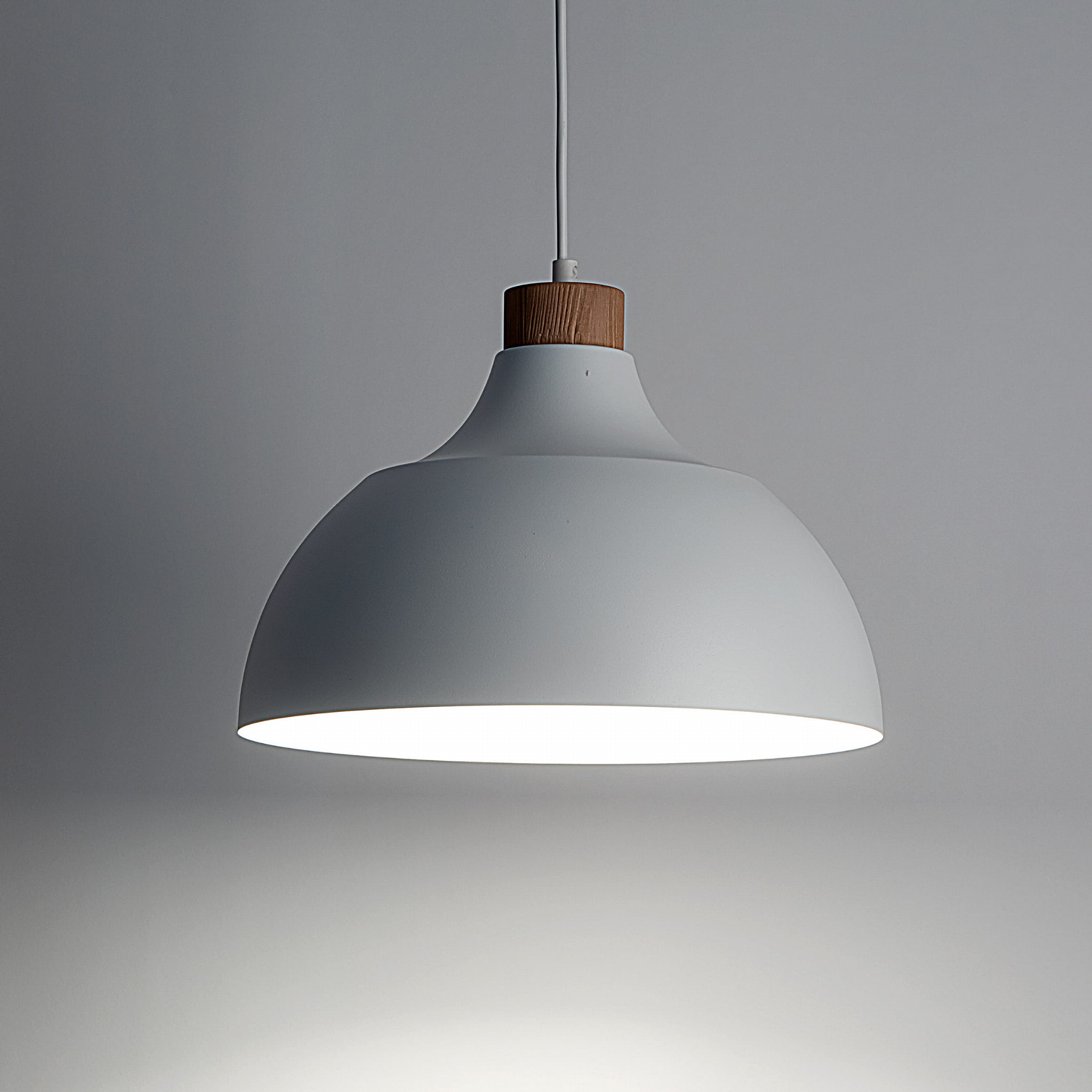 Lampa wisząca z metalowym kloszem stożek misa Tk Lighting Cap 2070 1x60W E27 biała