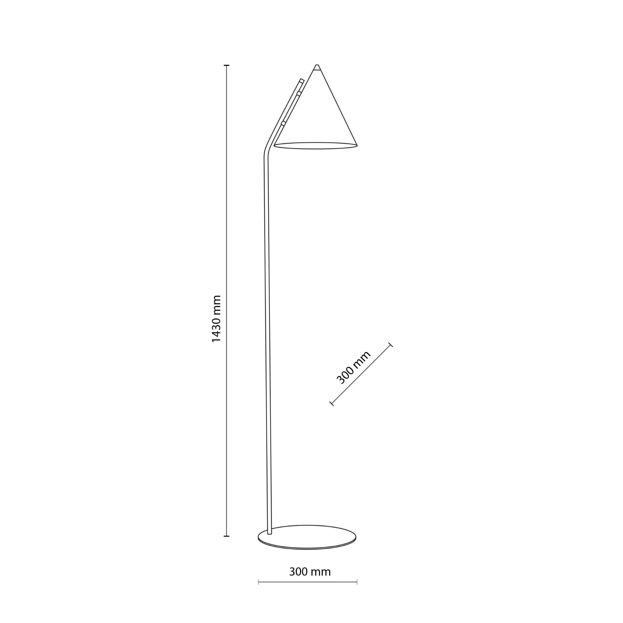 Lampa podłogowa nowoczesna skandynawska loft klosz metalowy stożek czarna TK Lighting Cono 16010 1x15W E27