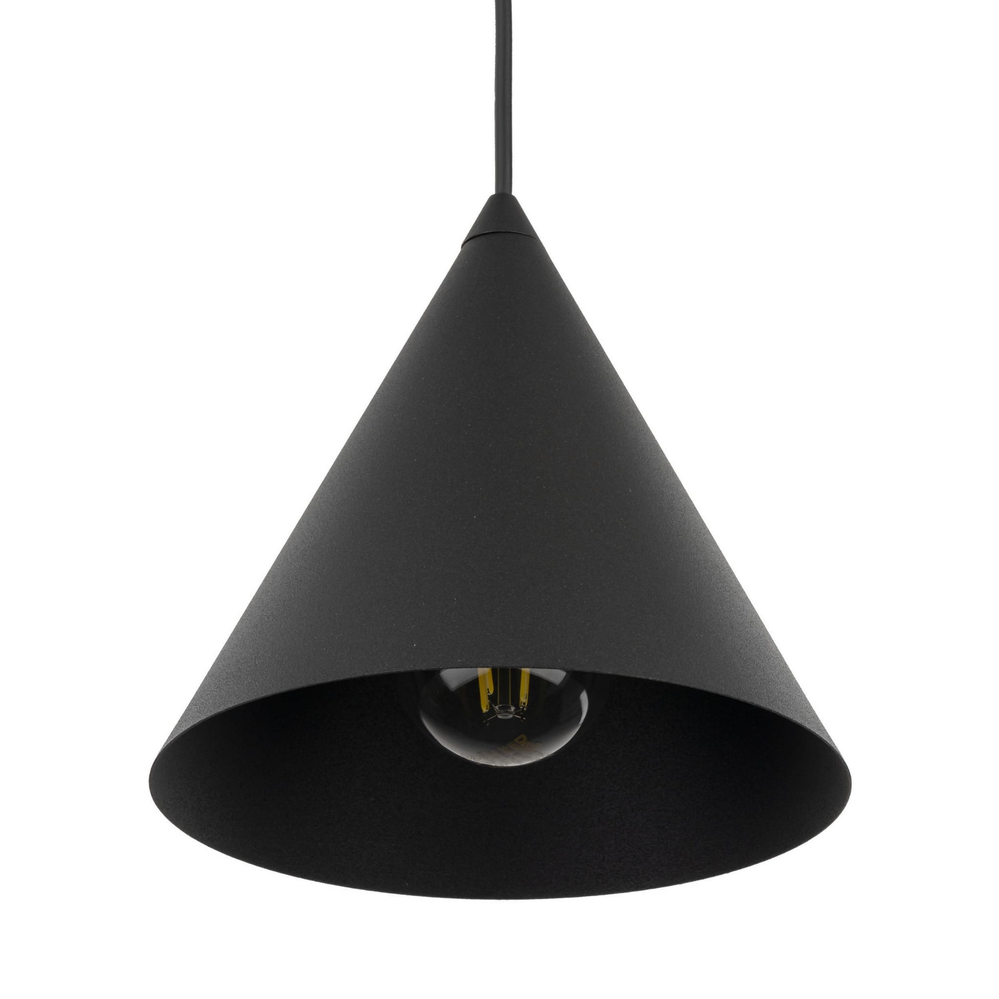 Lampa wisząca nowoczesna skandynawska loft klosz metalowy stożek czarna TK Lighting Cono 10058 1x15W E27